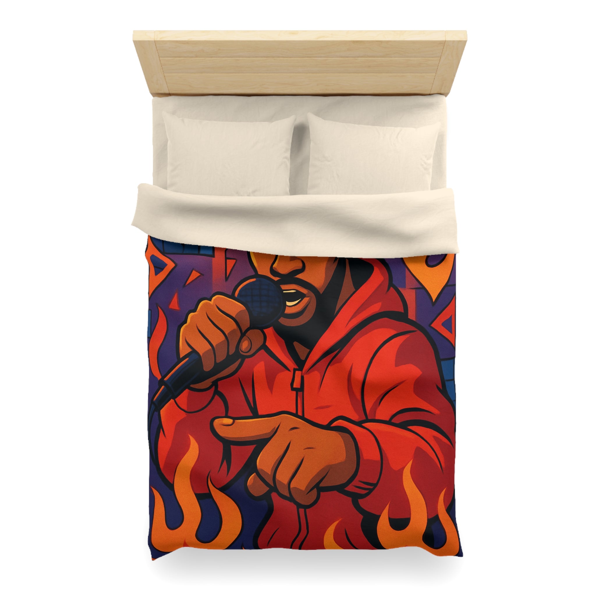 Housse de Couette Microfibre Motif Créatif Original Style Contemporain Chambre Élégante