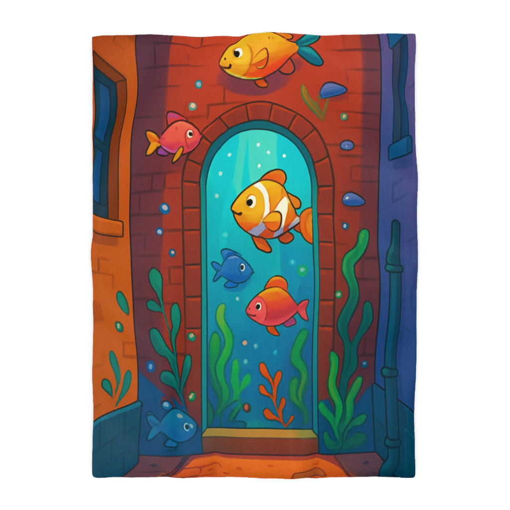 Housse de Couette Microfibre Motif Créatif Original Style Contemporain Chambre Élégante