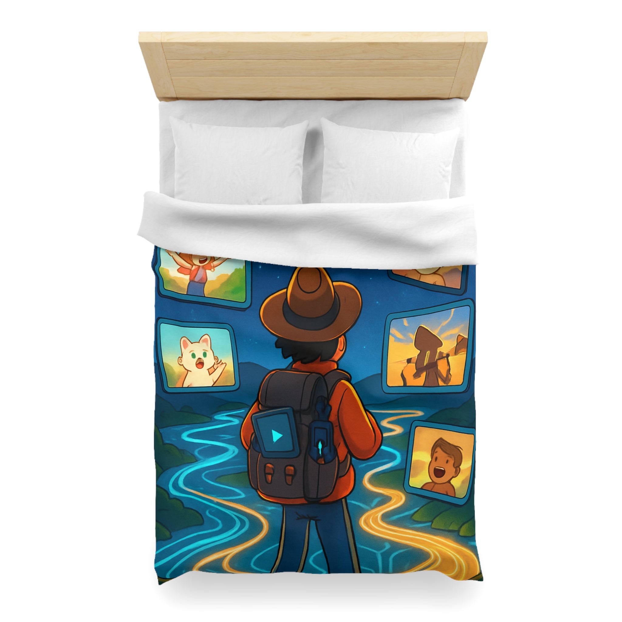 Housse de Couette Microfibre Illustration Unique Design Moderne Décoration Intérieure Raffinée