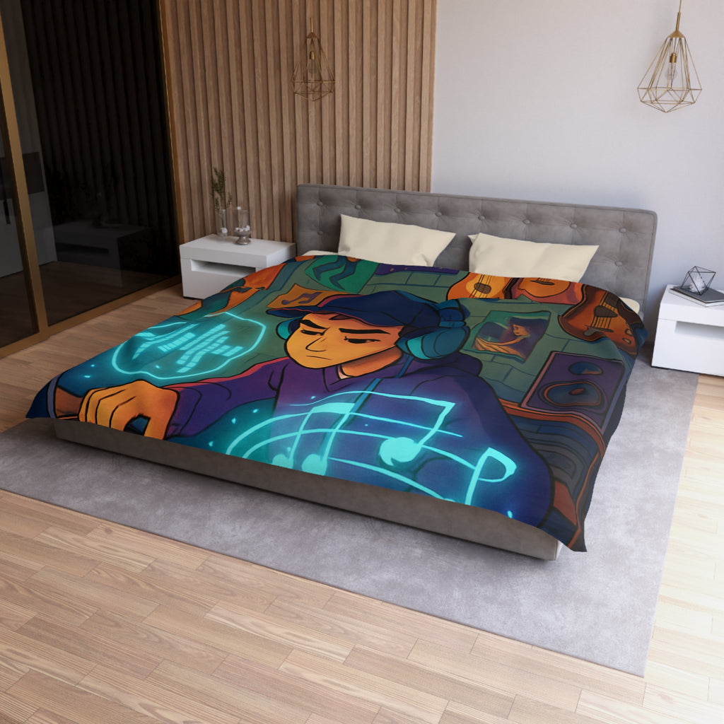 Housse de Couette Microfibre Illustration Unique Design Moderne Décoration Intérieure Raffinée