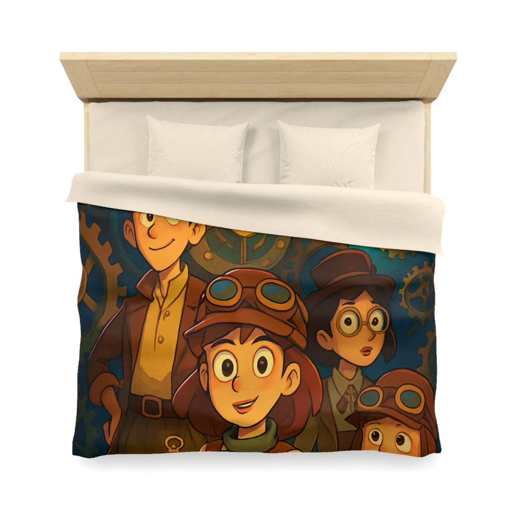 Housse de Couette Enfant Steampunk Aventure Horlogerie avec Spirale Temporelle Mystérieuse