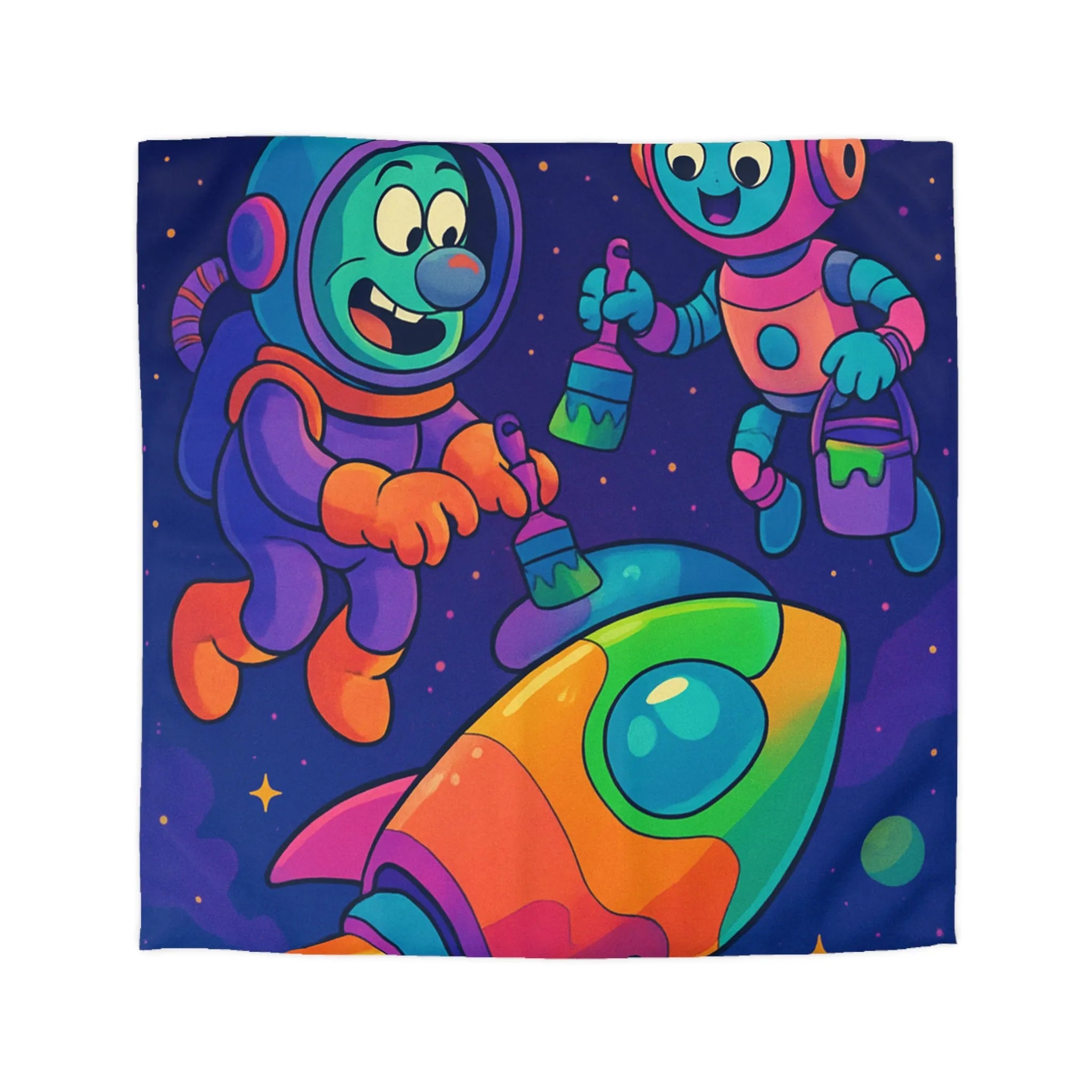 Housse de Couette Microfibre Art Graphique Contemporain Style Décoratif Chambre Tendance