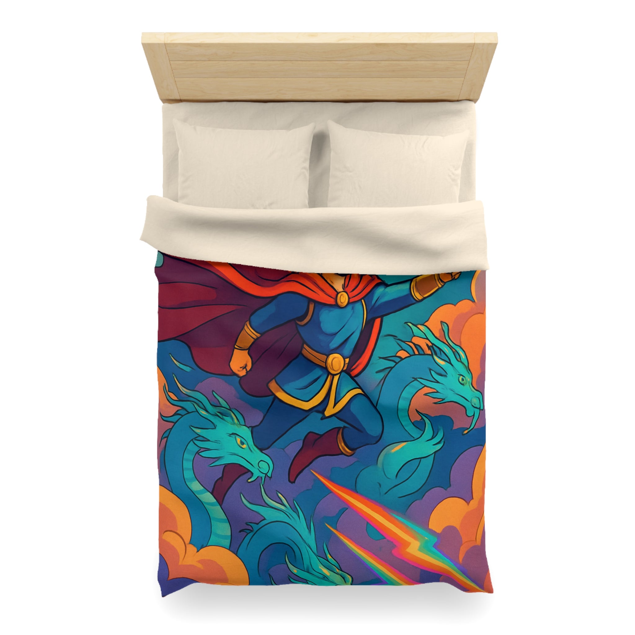 Housse de Couette Microfibre Motif Créatif Original Style Contemporain Chambre Élégante