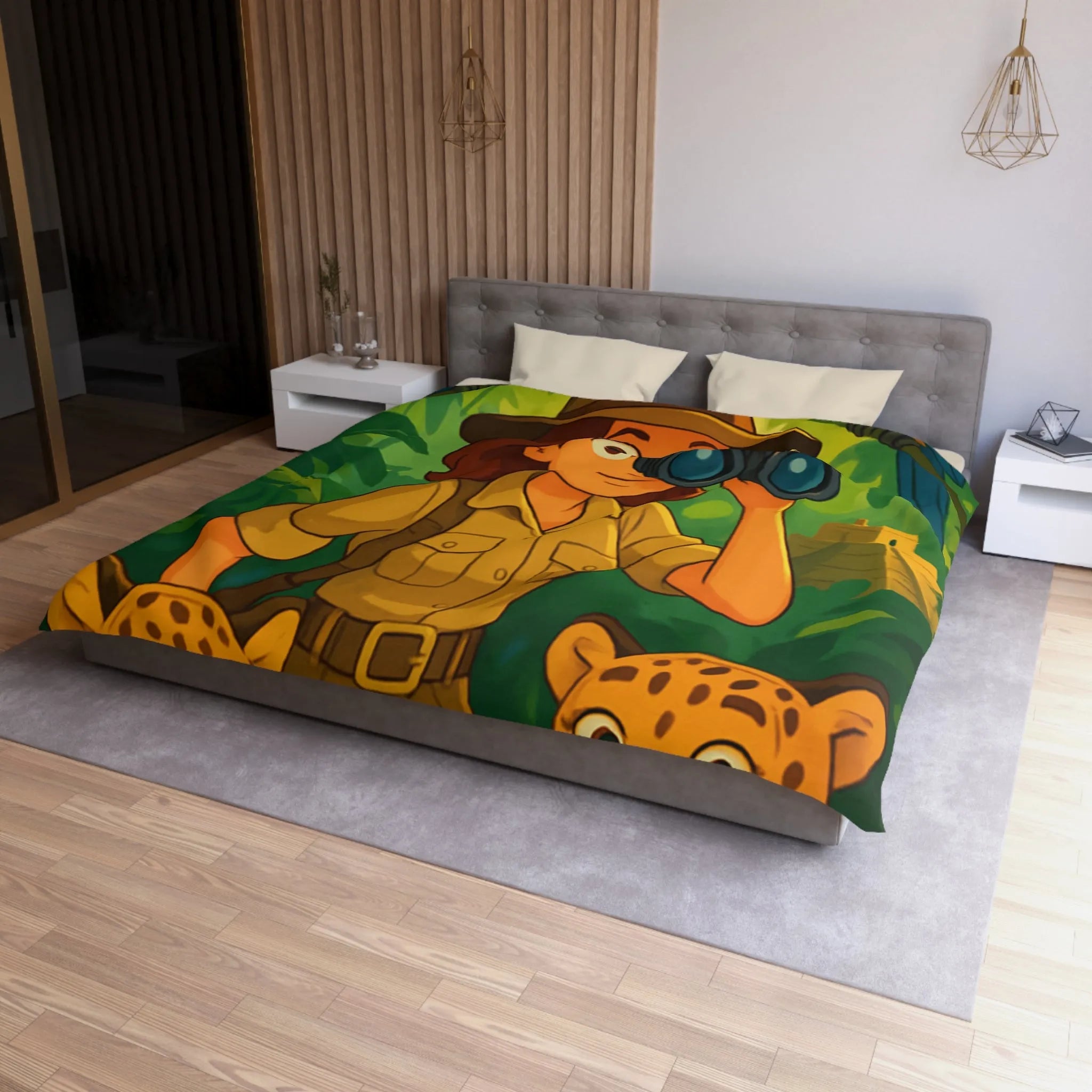 Exploration tropicale avec perroquets et jaguars dans la jungle luxuriante et mystérieuse