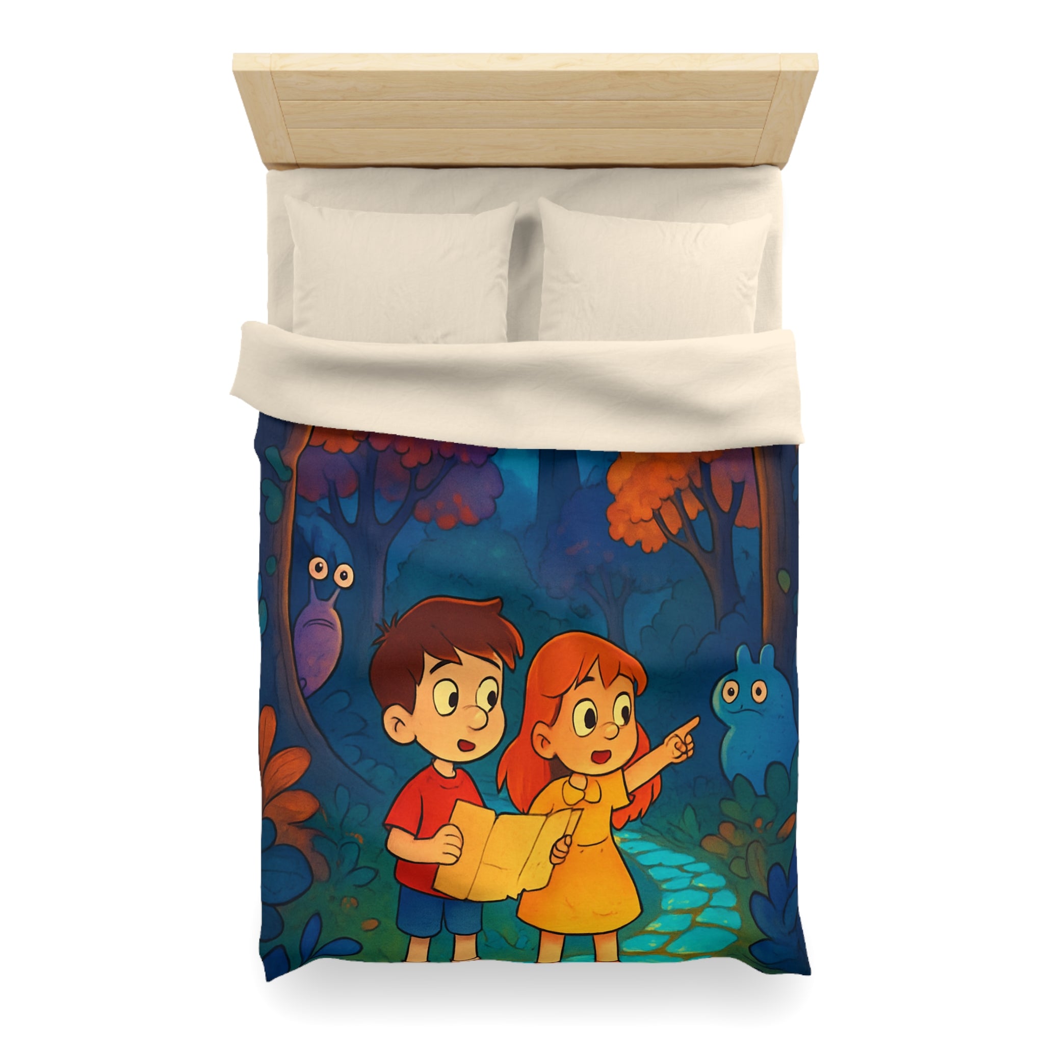 Housse de Couette Microfibre Illustration Unique Design Moderne Décoration Intérieure Raffinée