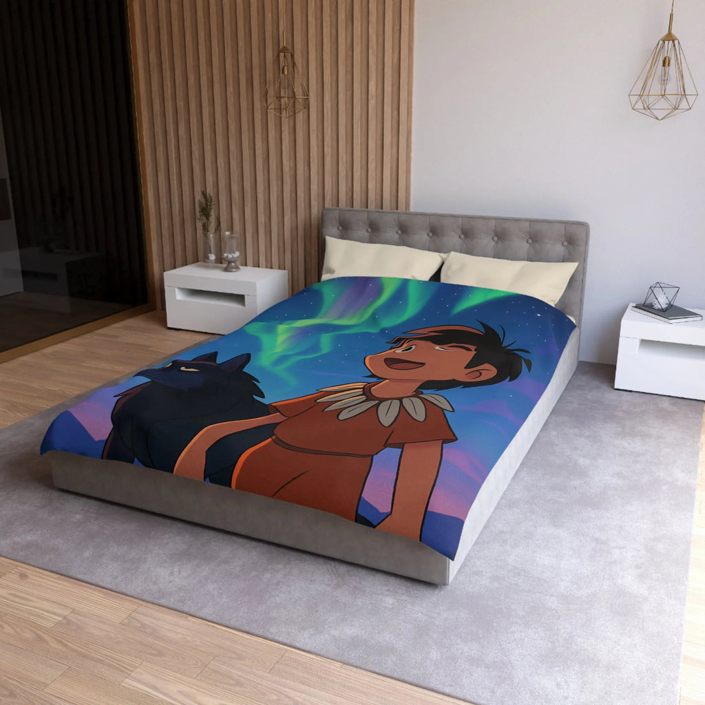 Housse de Couette Microfibre Art Graphique Contemporain Style Décoratif Chambre Tendance