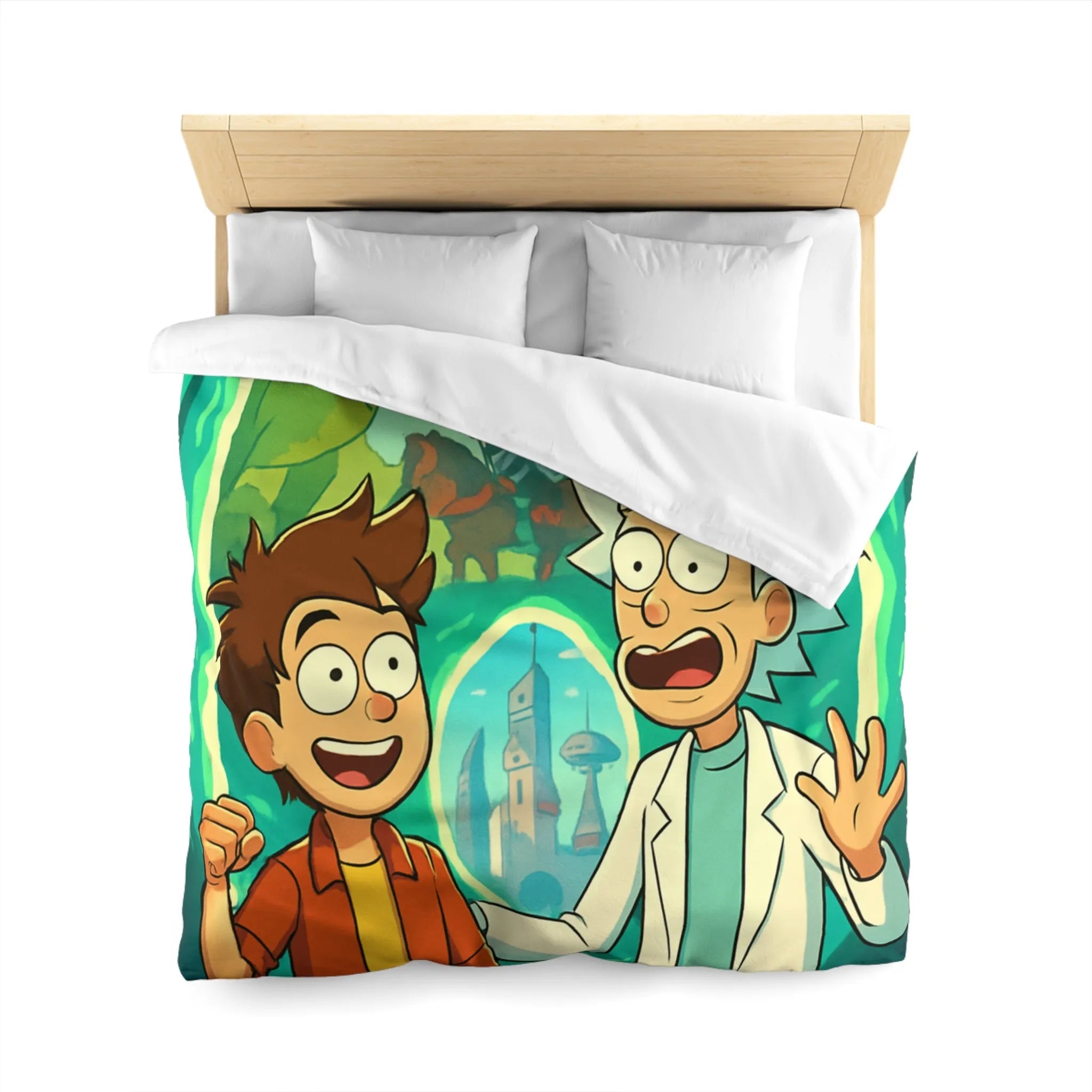 Housse de Couette Microfibre Art Graphique Contemporain Style Décoratif Chambre Tendance