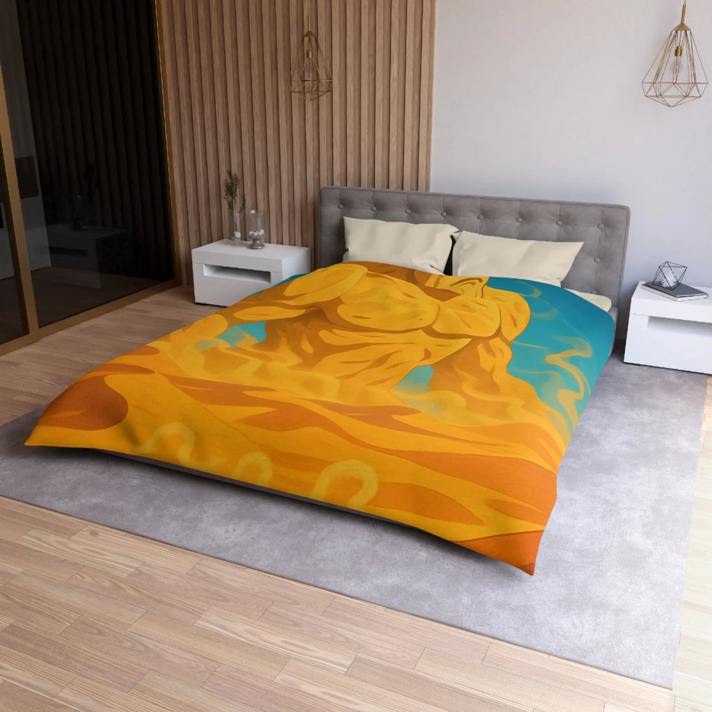 Housse de couette désert mystique avec caravane et gardien de sable géant