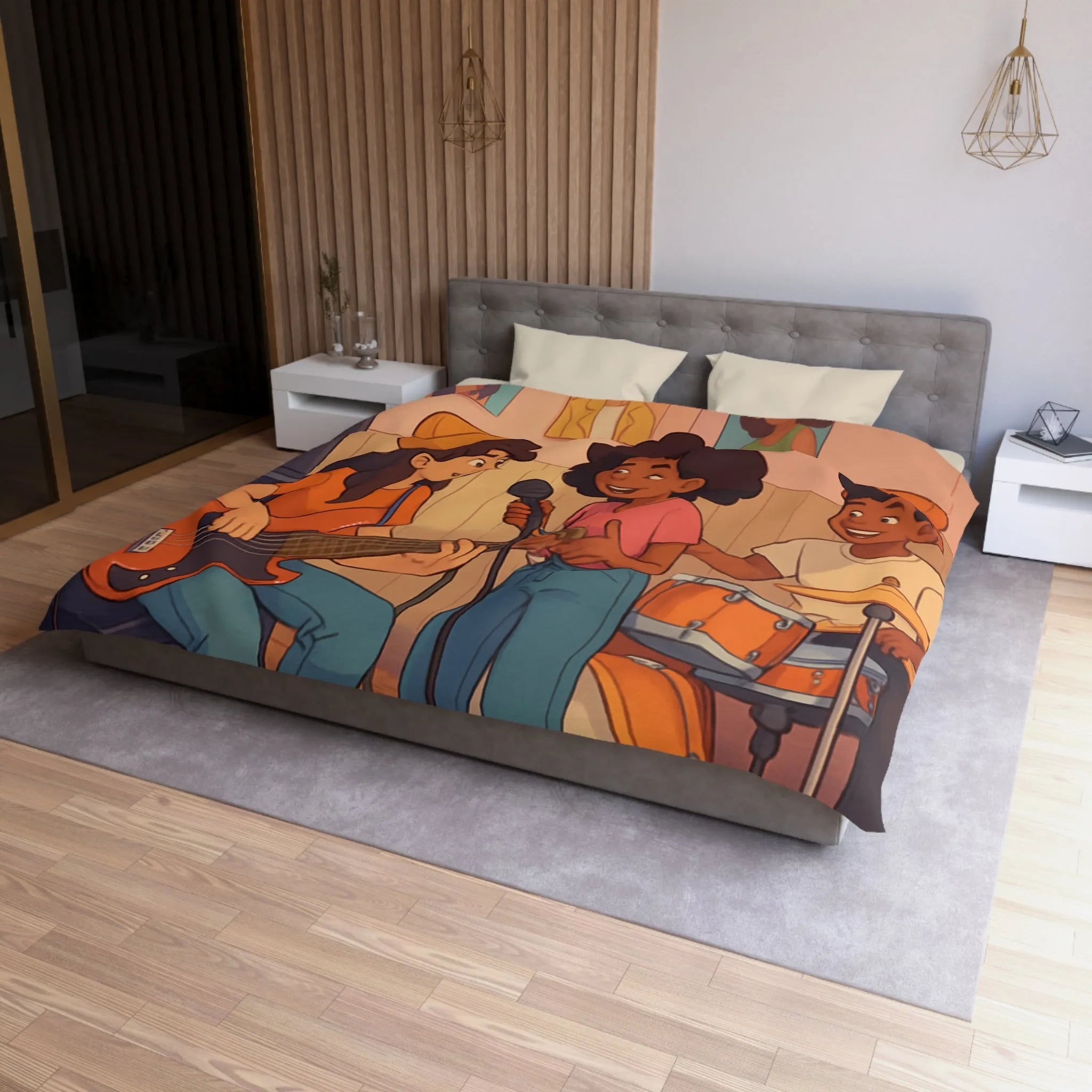 Housse de Couette Microfibre Création Artistique Moderne Design Exclusif Décoration Chambre