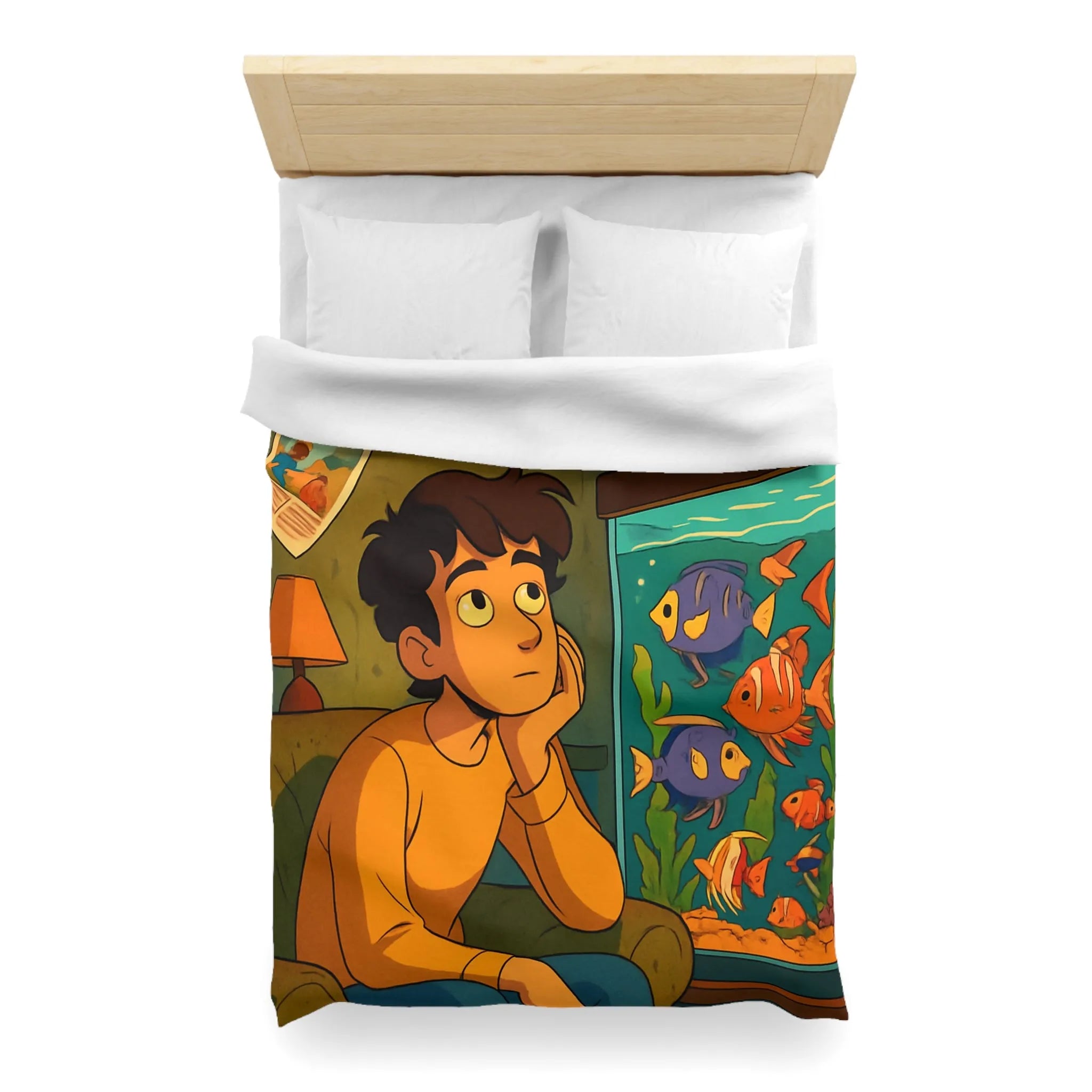 Captivant design coloré d'une chambre rêveuse avec poissons pour adolescents rêveurs