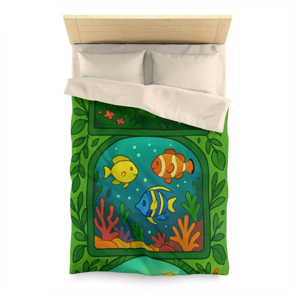 Housse de couette colorée avec motifs féeriques, océaniques et désertiques pour ambiance magique