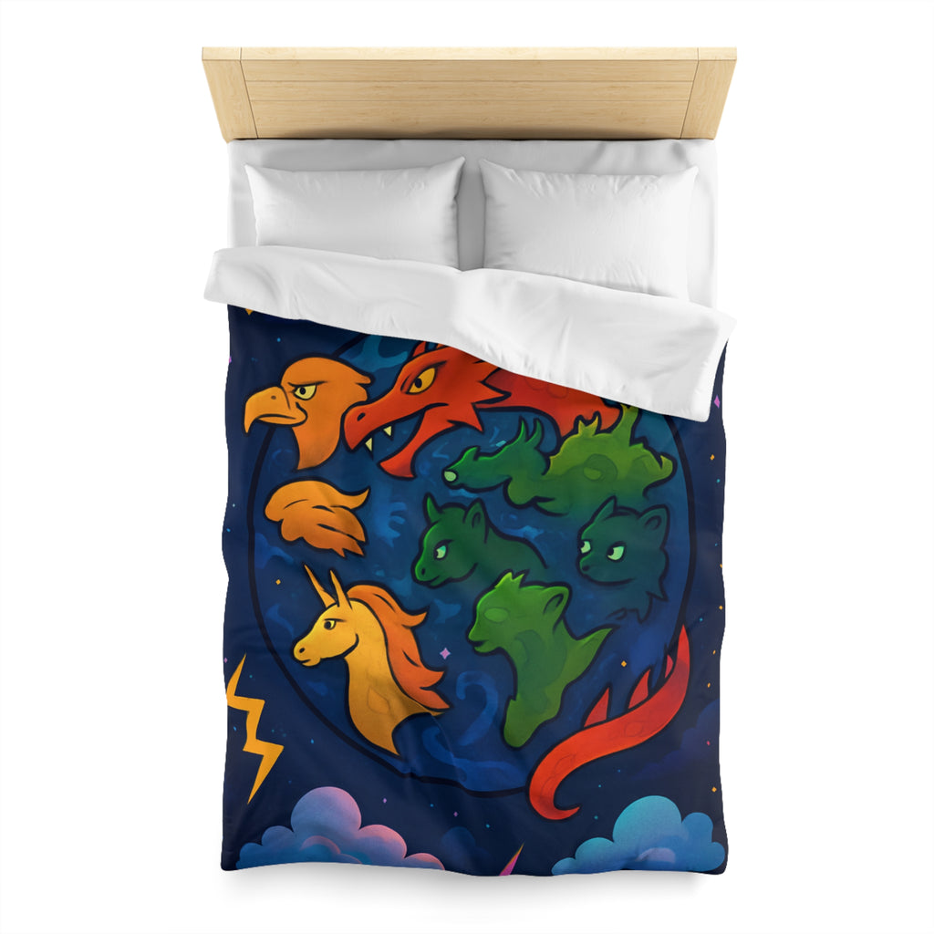 Housse de Couette Microfibre Illustration Unique Design Moderne Décoration Intérieure Raffinée