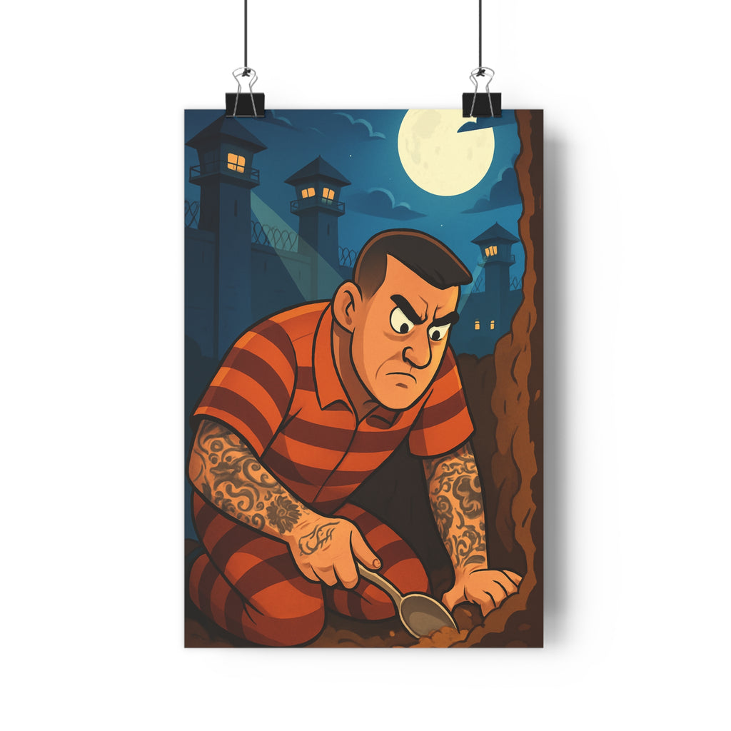 Poster décoratif captivant évasion aventure orange noir cartoon chambre bureau ambiance dynamique mur qualité