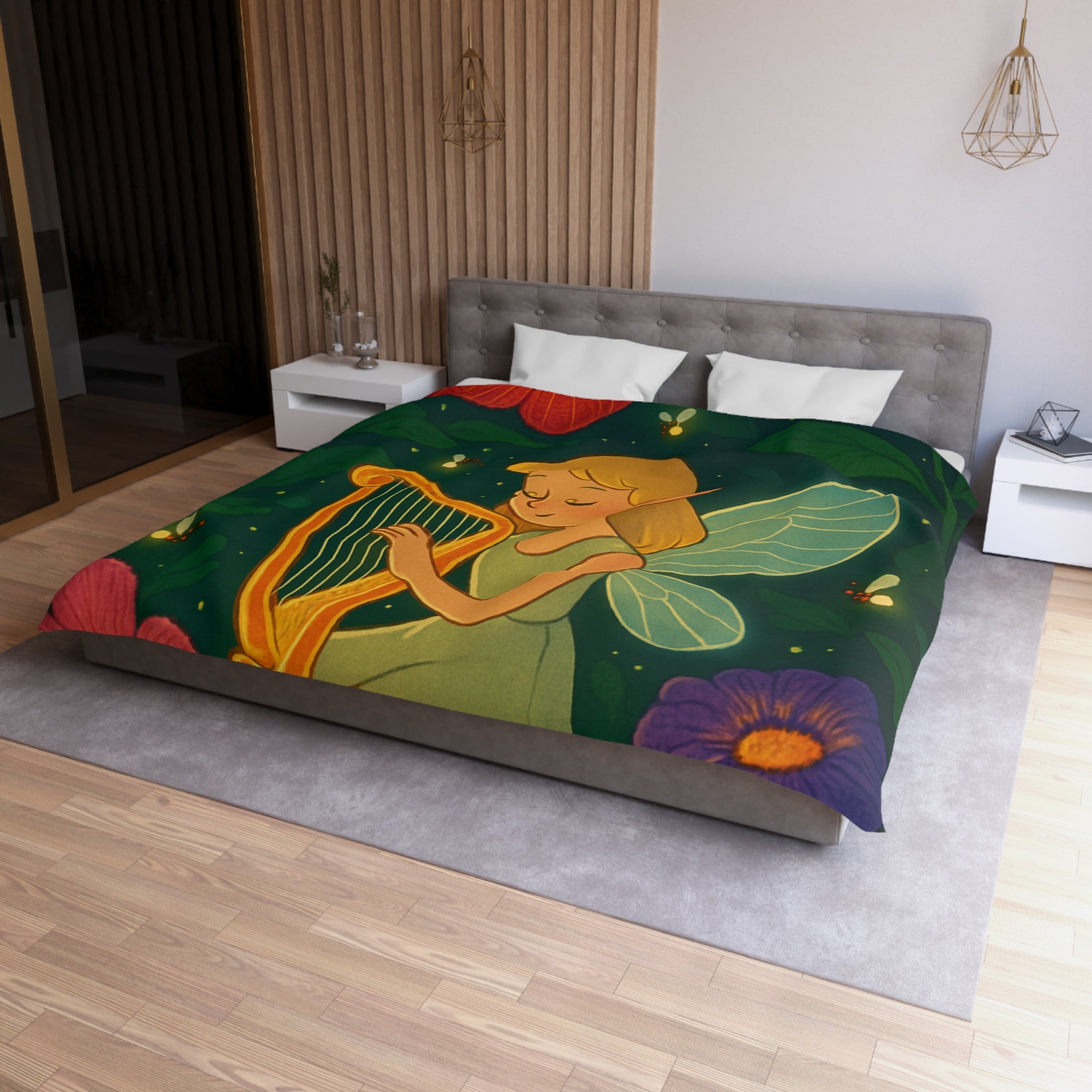 Housse de Couette Microfibre Motif Créatif Original Style Contemporain Chambre Élégante