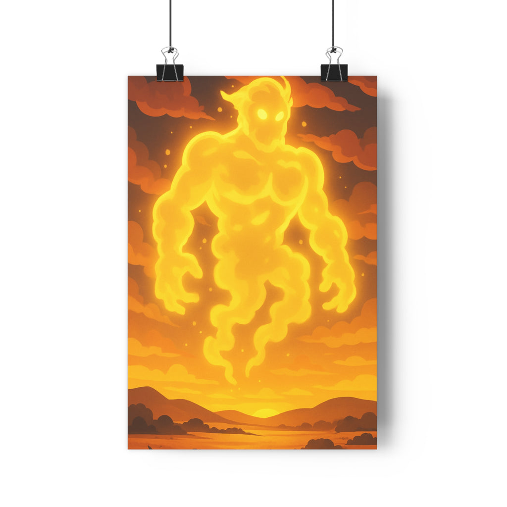 Poster décoratif géant crépuscule lumineux ciel pastel silhouette magique apaisante chambre dessin animé 30x46