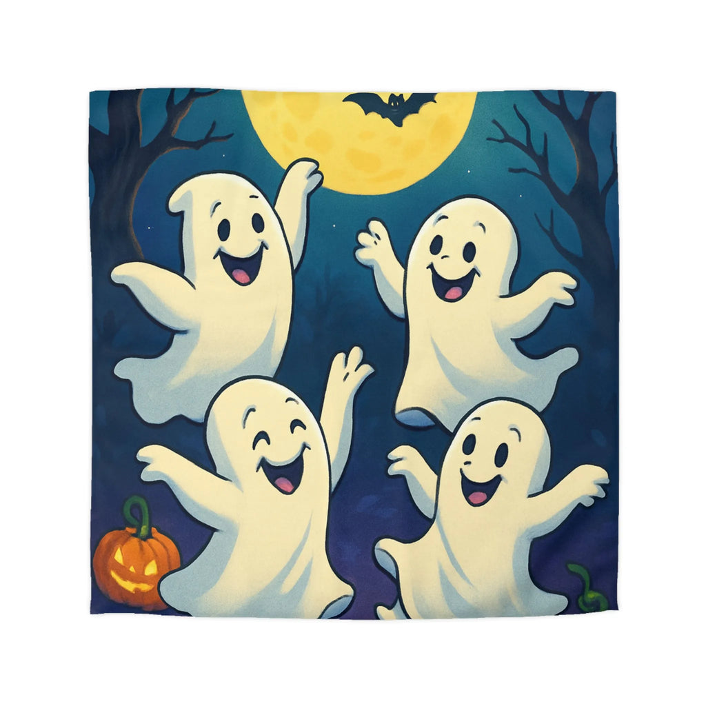 Housse de couette fantaisie avec esprits dansants sous lune et chauves-souris effrayantes