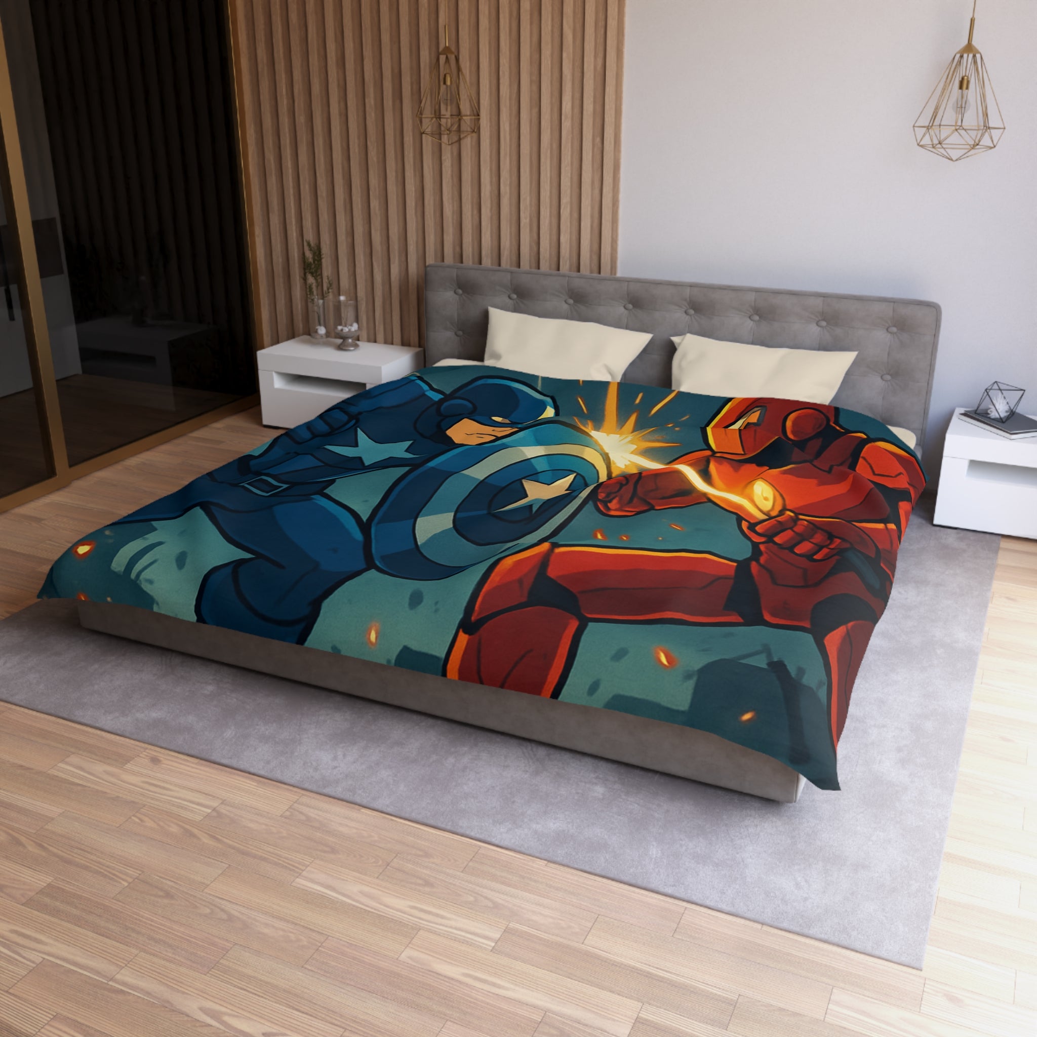 Housse de Couette Microfibre Design Artistique Moderne Décoration Chambre Confort Premium
