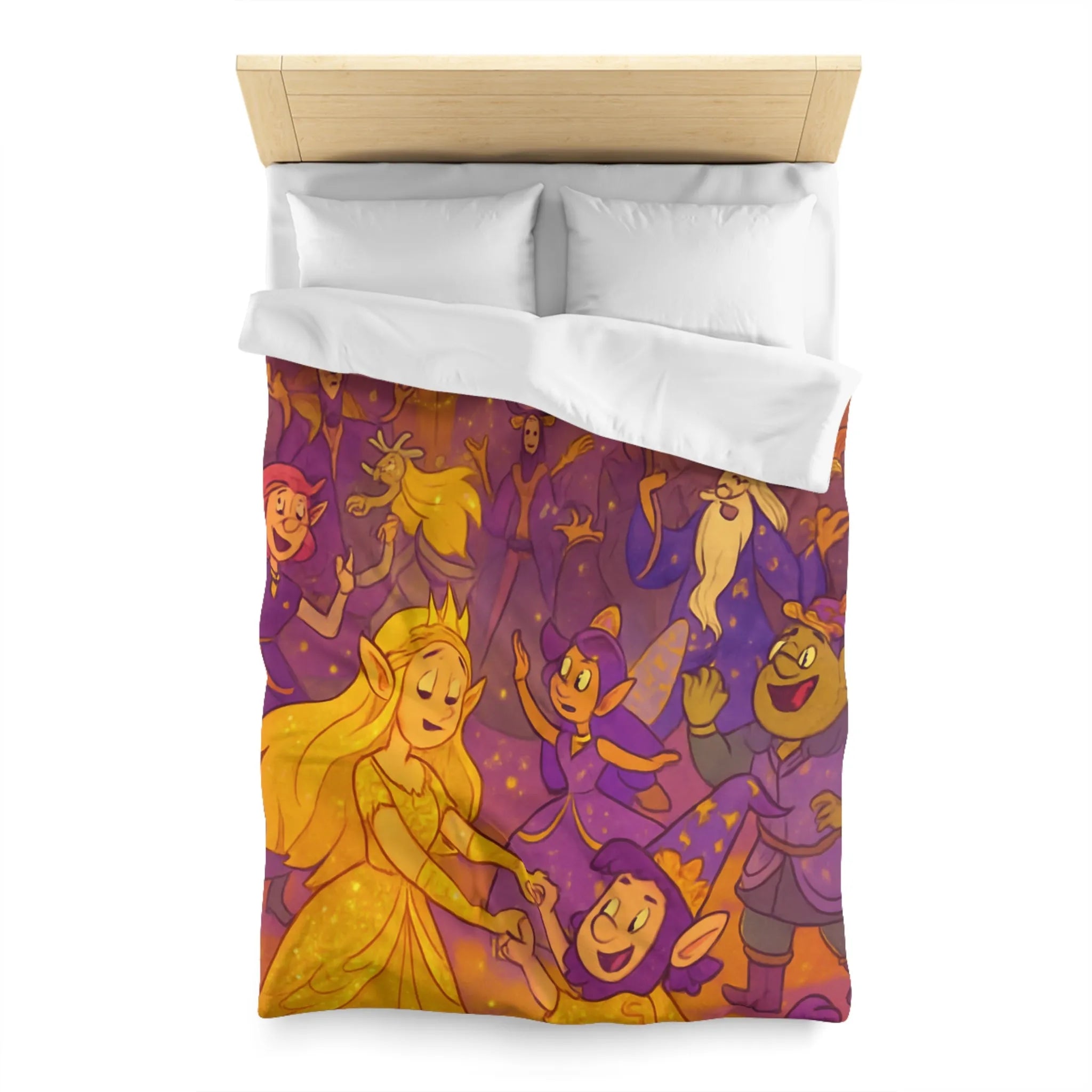 Housse de Couette Féerique avec Elfe dans une Scène de Fête Magique Enchantée