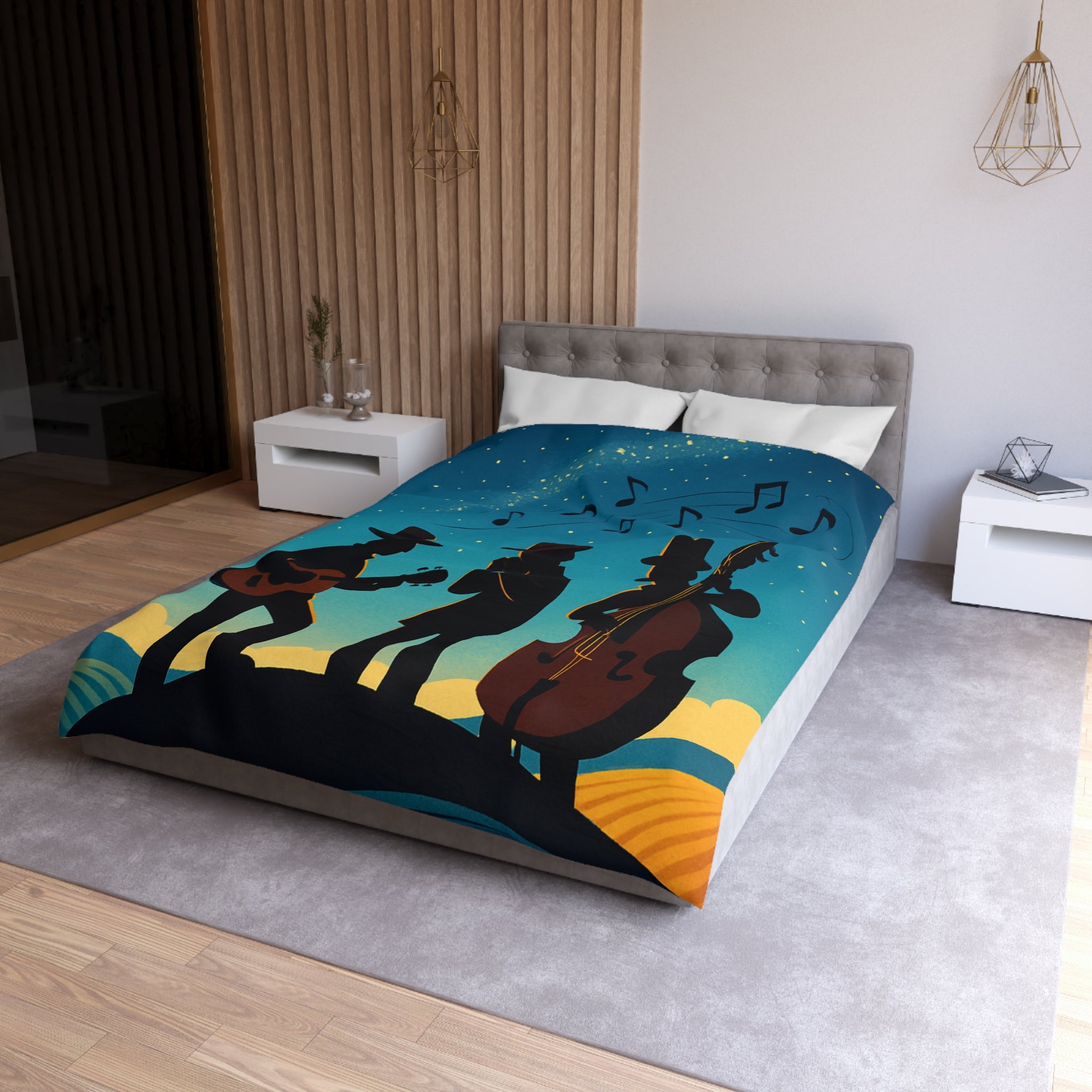 Housse de Couette Microfibre Design Artistique Moderne Décoration Chambre Confort Premium