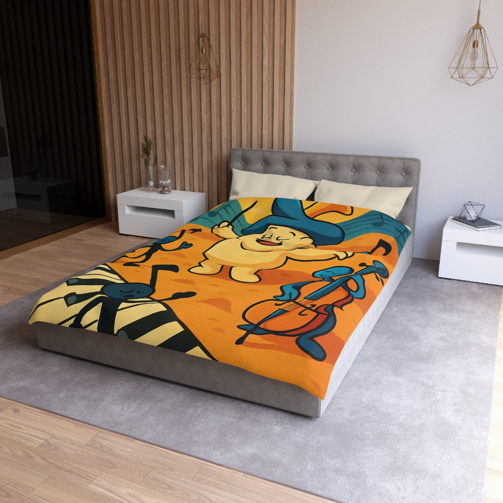 Housse de Couette Musicale Enfantine avec Chef d'Orchestre et Musiciens Fantaisistes