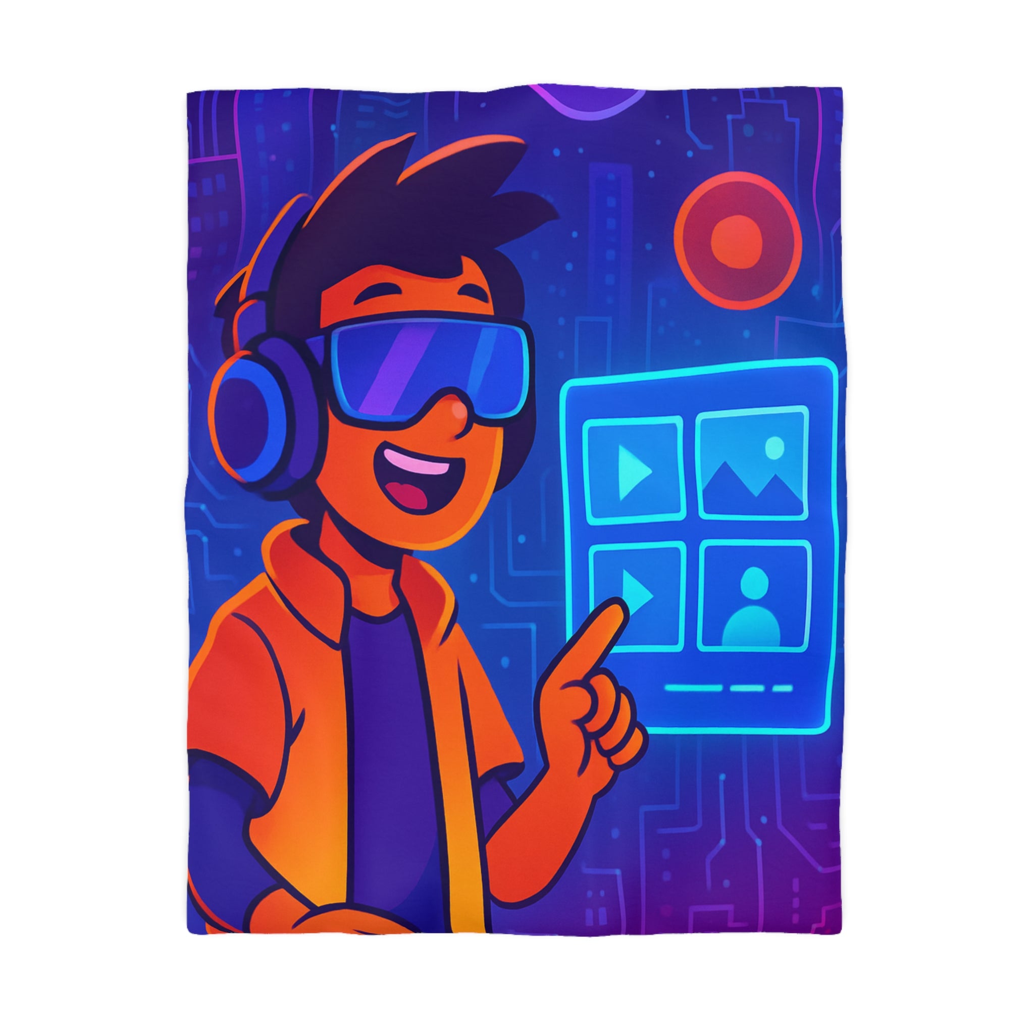 Housse de Couette Microfibre Illustration Unique Design Moderne Décoration Intérieure Raffinée