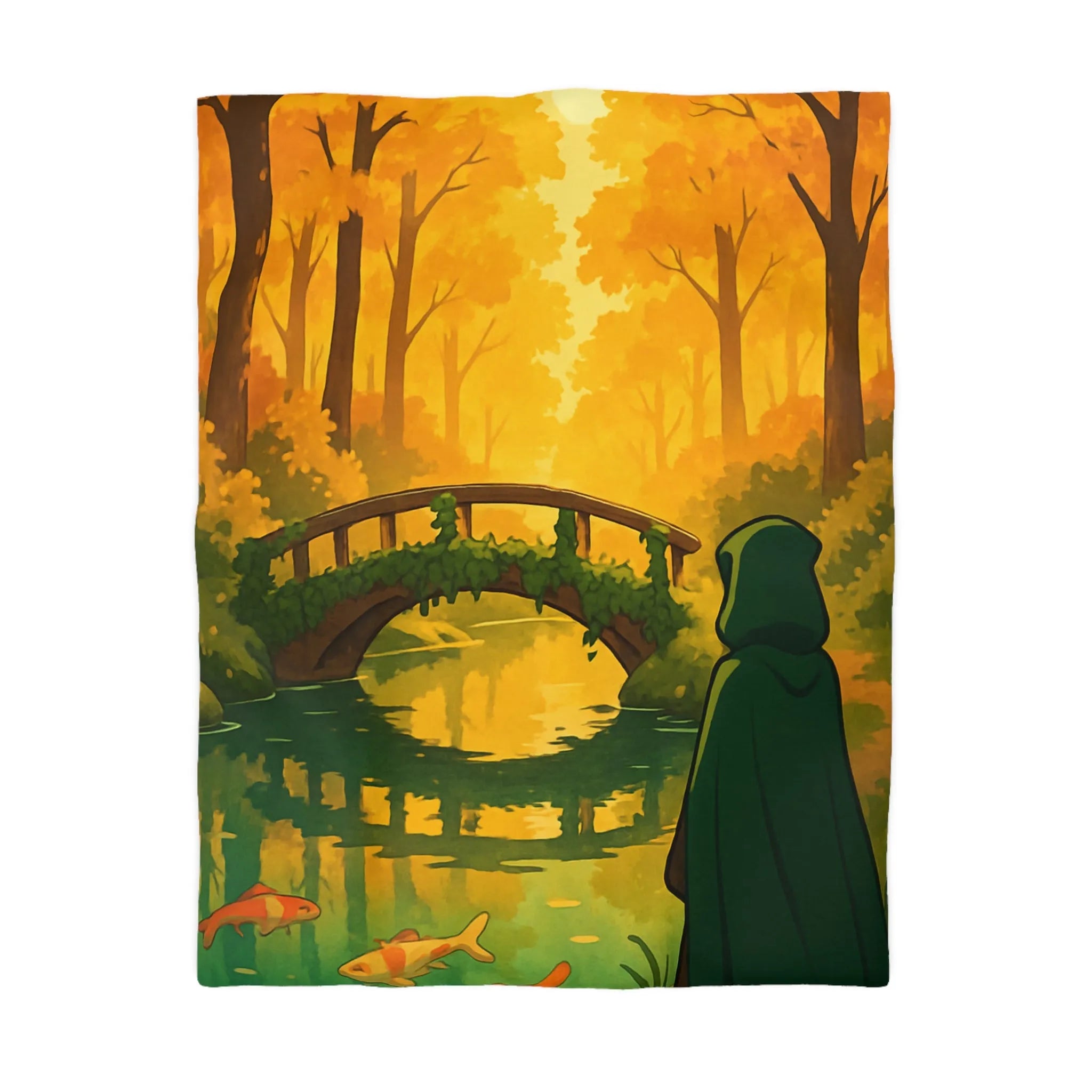 Évasion dans une Forêt Féérique avec Pont en Bois et Poissons Koi