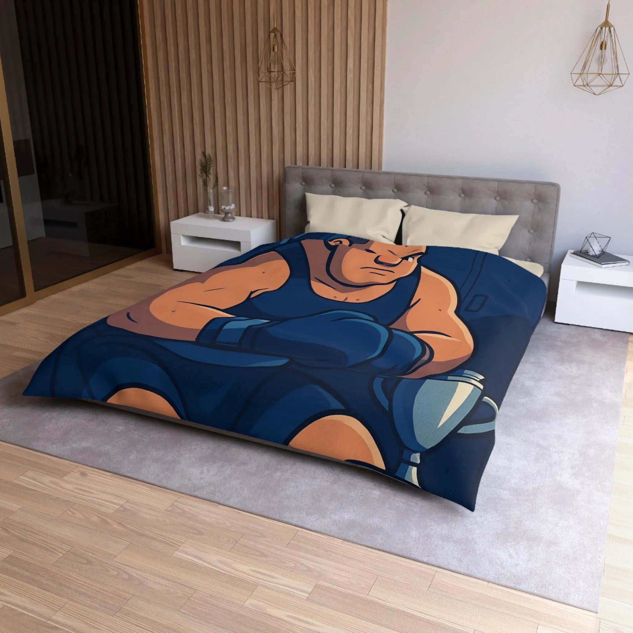 Housse de Couette Microfibre Art Graphique Contemporain Style Décoratif Chambre Tendance