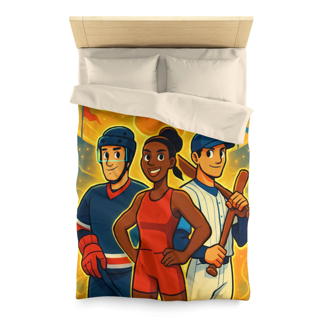 Housse de Couette Dynamique pour Enfants Inspirée par Sports avec Énergie et Couleurs Vives