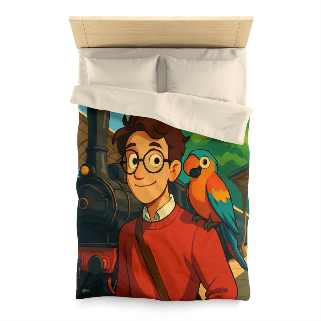 Housse de Couette Microfibre Illustration Unique Design Moderne Décoration Intérieure Raffinée