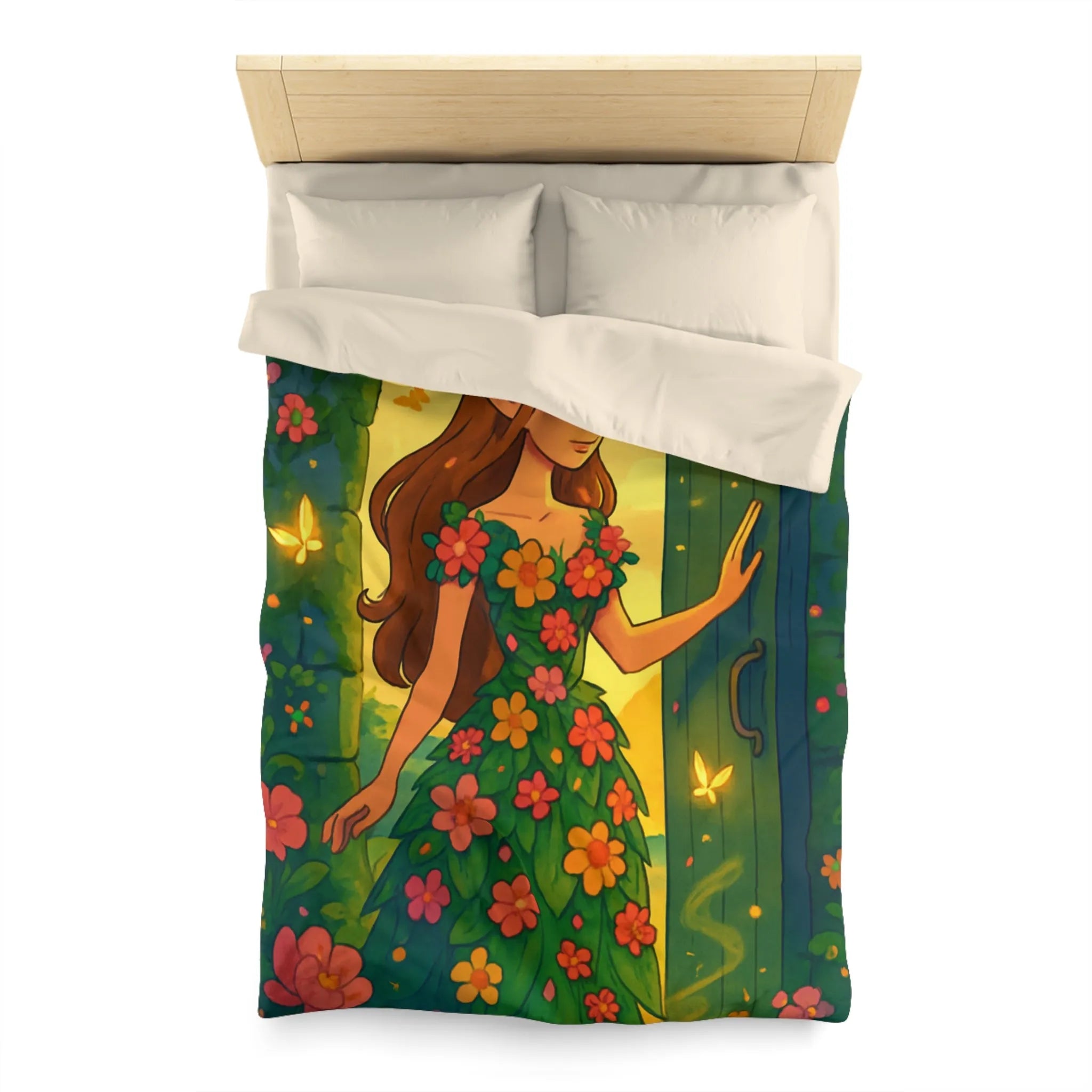 Élégante Housse Floral Elfique Inspirée par la Beauté Enchantée de la Nature Mystique