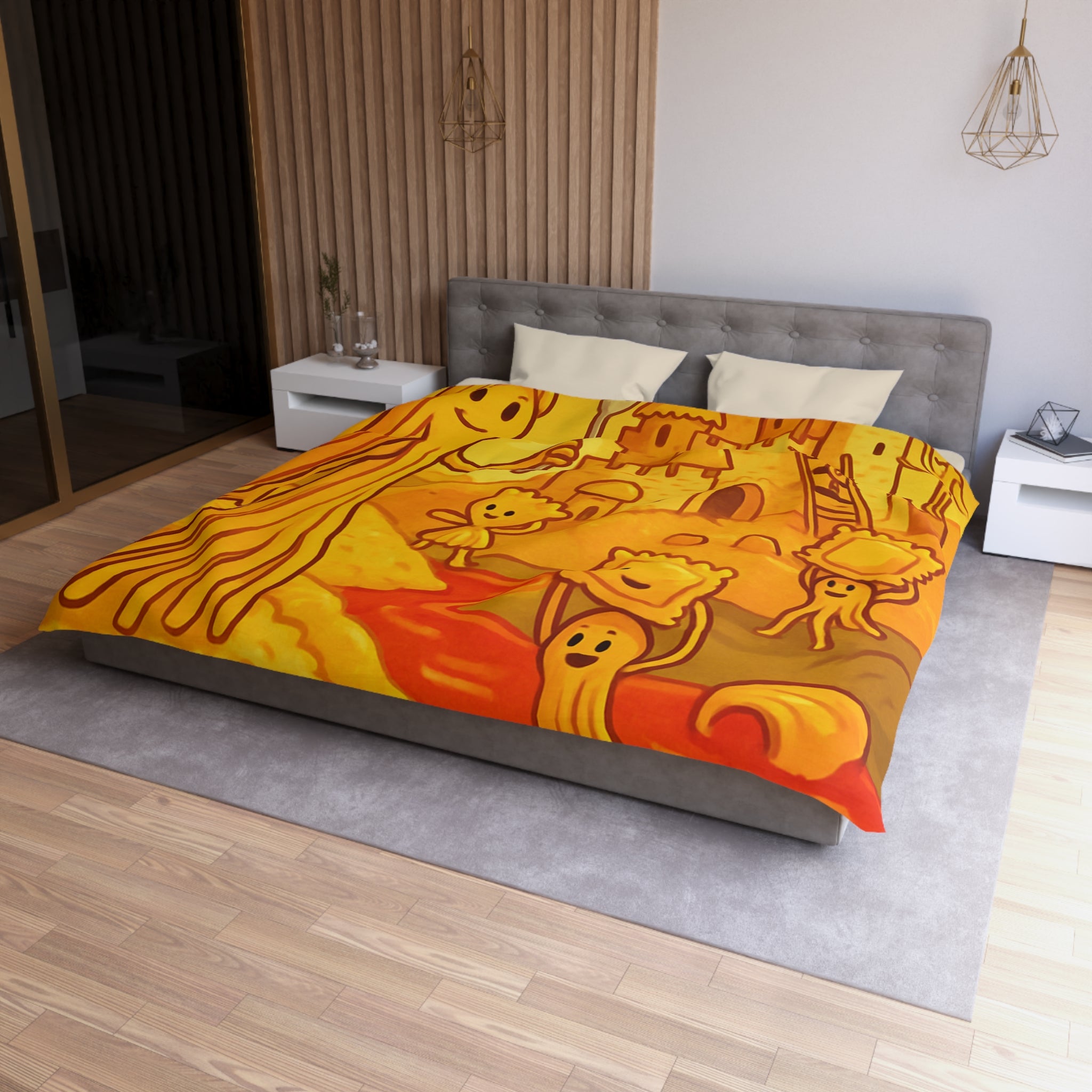 Housse de Couette Microfibre Motif Créatif Original Style Contemporain Chambre Élégante