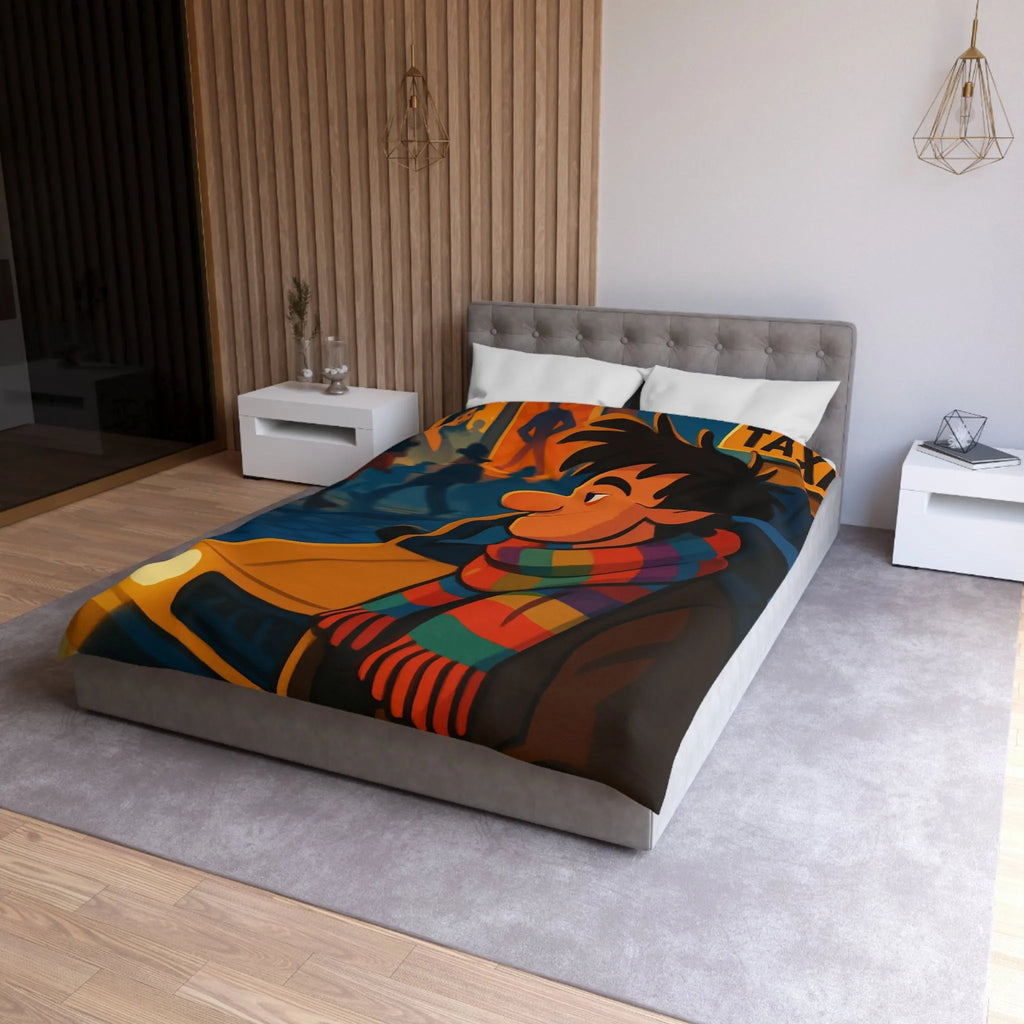 Housse de Couette Microfibre Art Graphique Contemporain Style Décoratif Chambre Tendance