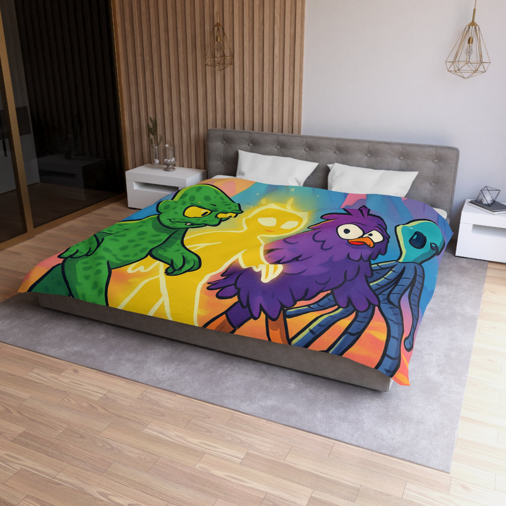 Housse de Couette Microfibre Design Artistique Moderne Décoration Chambre Confort Premium