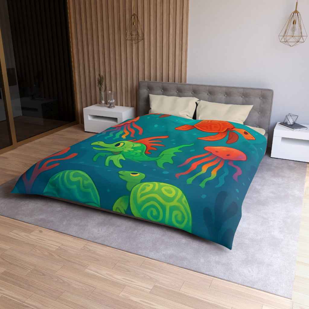 Housse de Couette Microfibre Illustration Unique Design Moderne Décoration Intérieure Raffinée