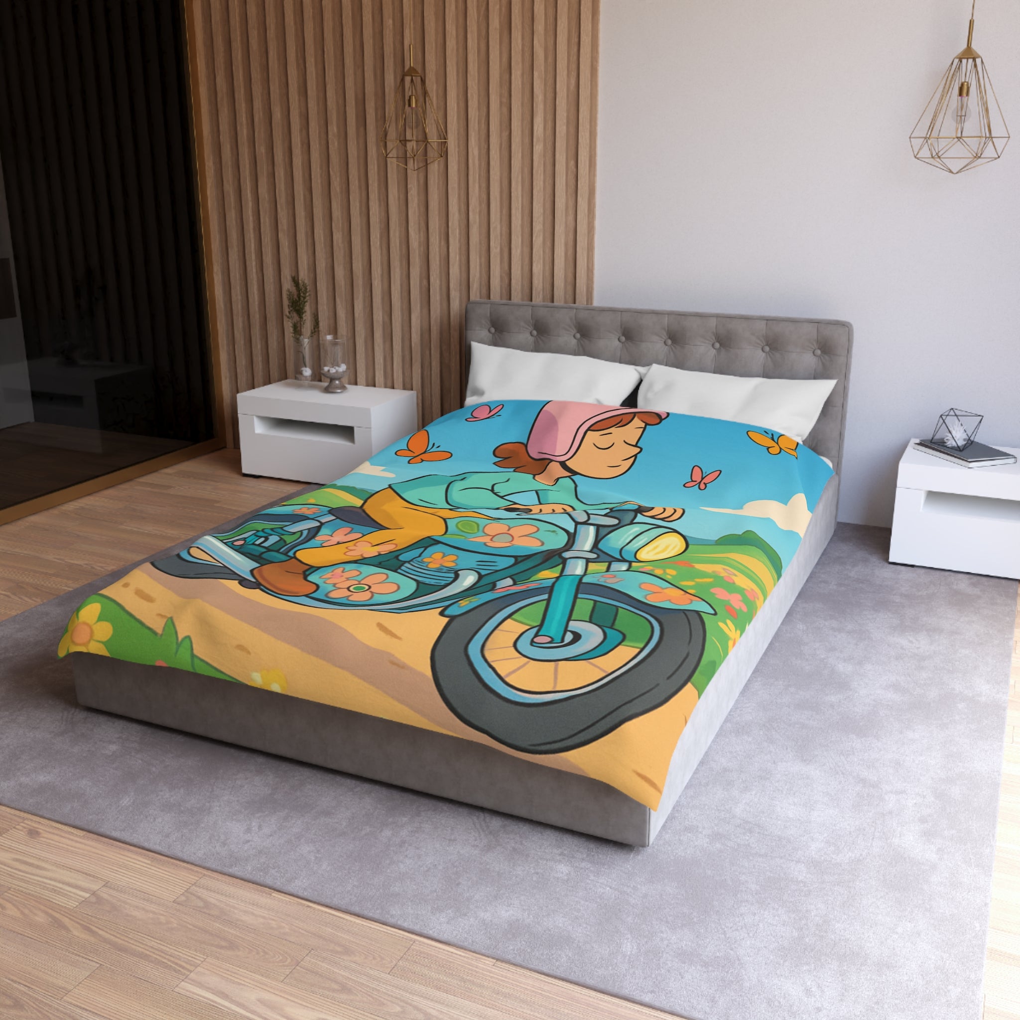 Housse de Couette Microfibre Design Artistique Moderne Décoration Chambre Confort Premium