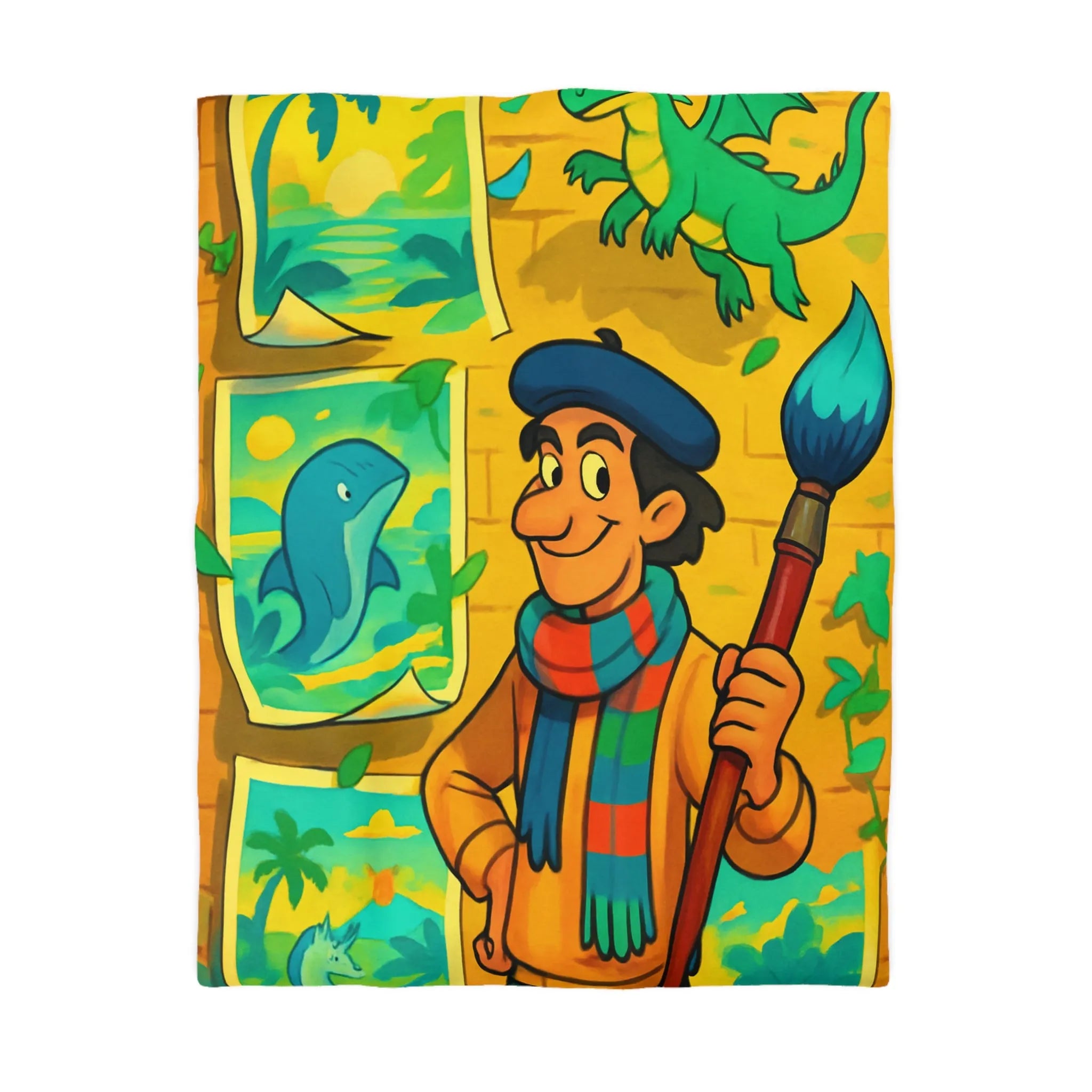 Housse de Couette Microfibre Art Graphique Contemporain Style Décoratif Chambre Tendance