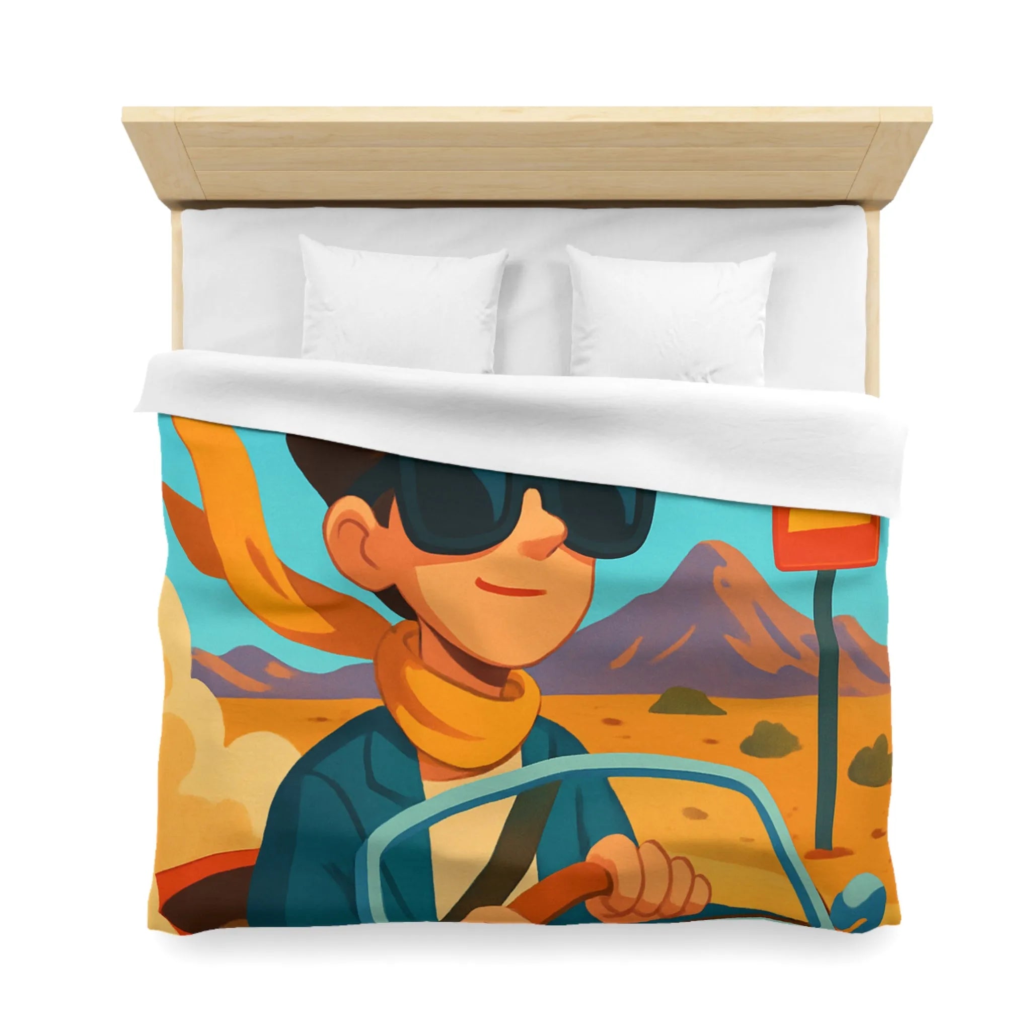 Housse de Couette Microfibre Art Graphique Contemporain Style Décoratif Chambre Tendance