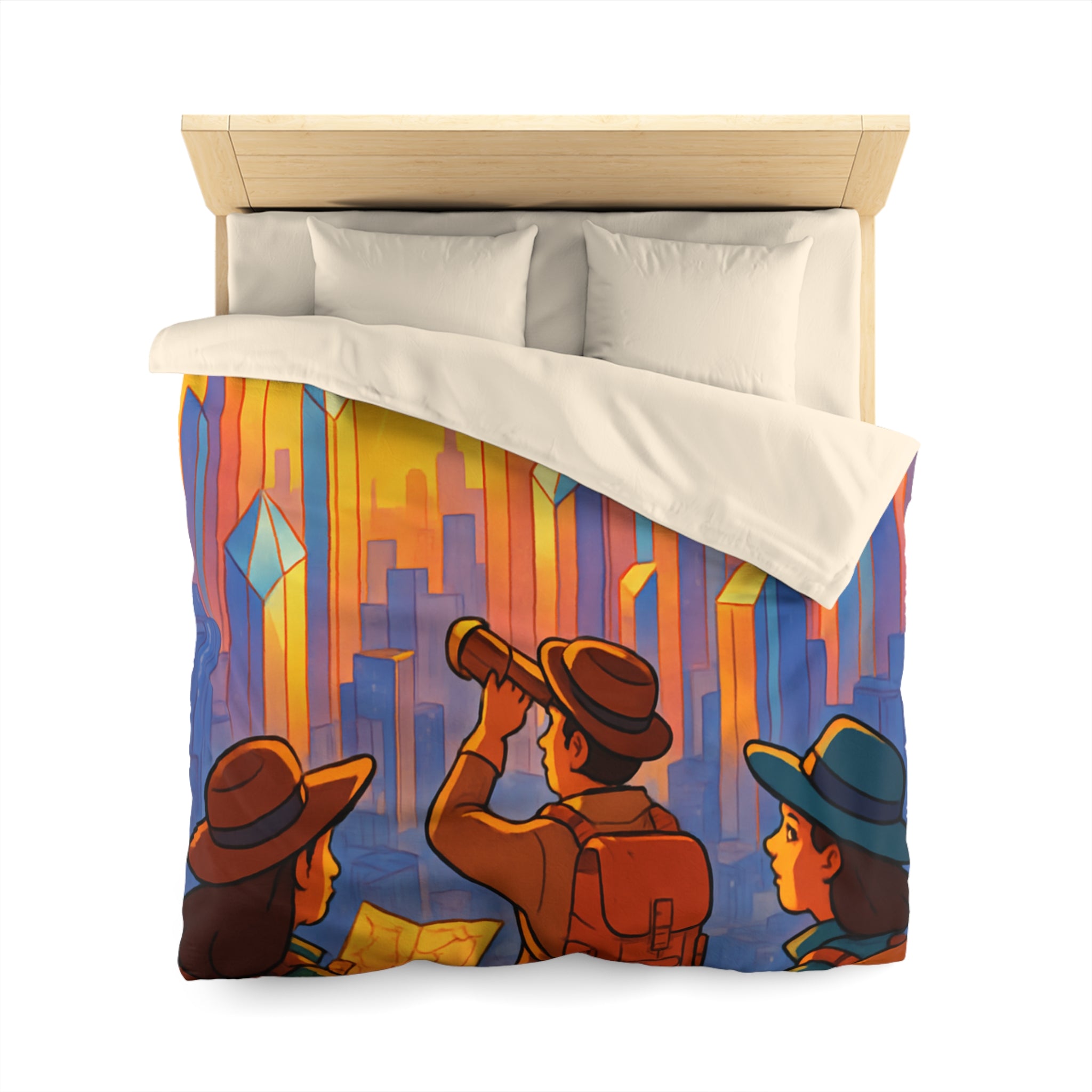 Housse de Couette Microfibre Illustration Unique Design Moderne Décoration Intérieure Raffinée