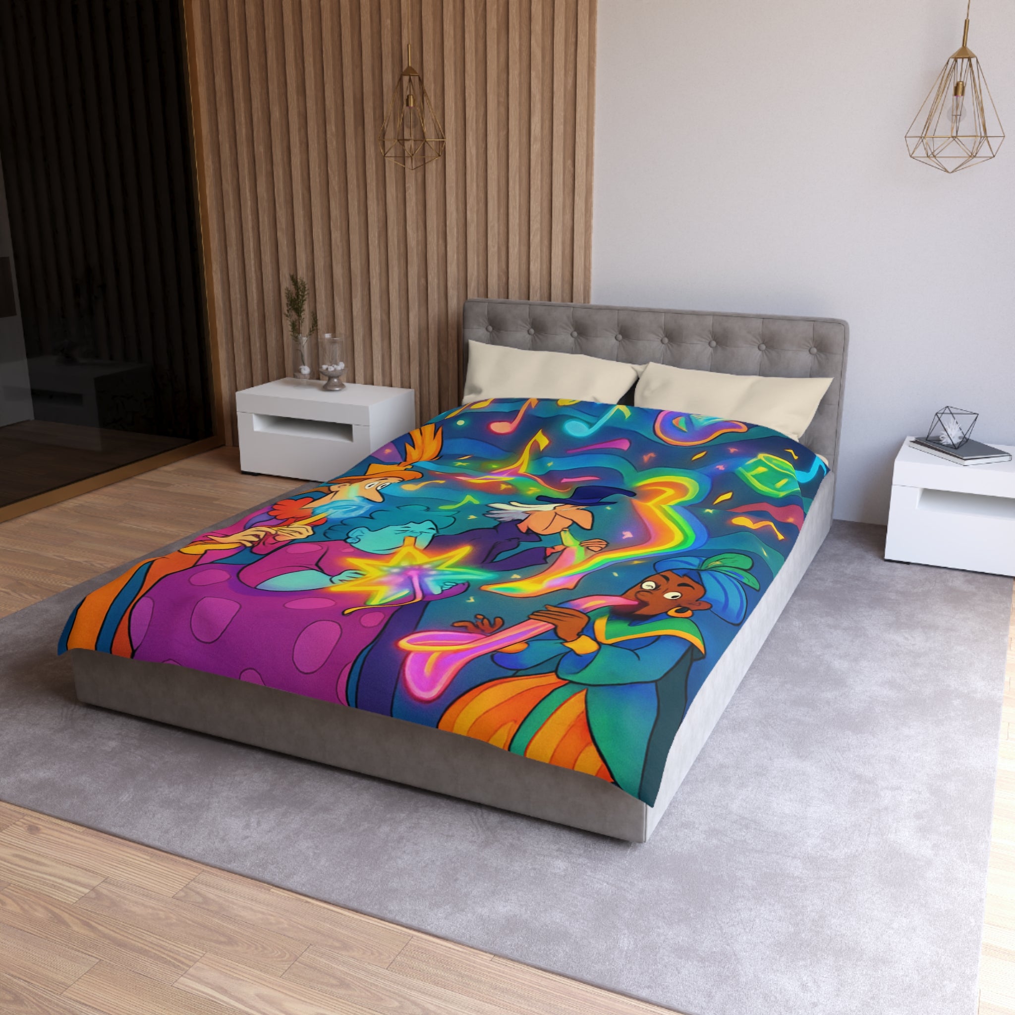 Housse de Couette Microfibre Design Artistique Moderne Décoration Chambre Confort Premium