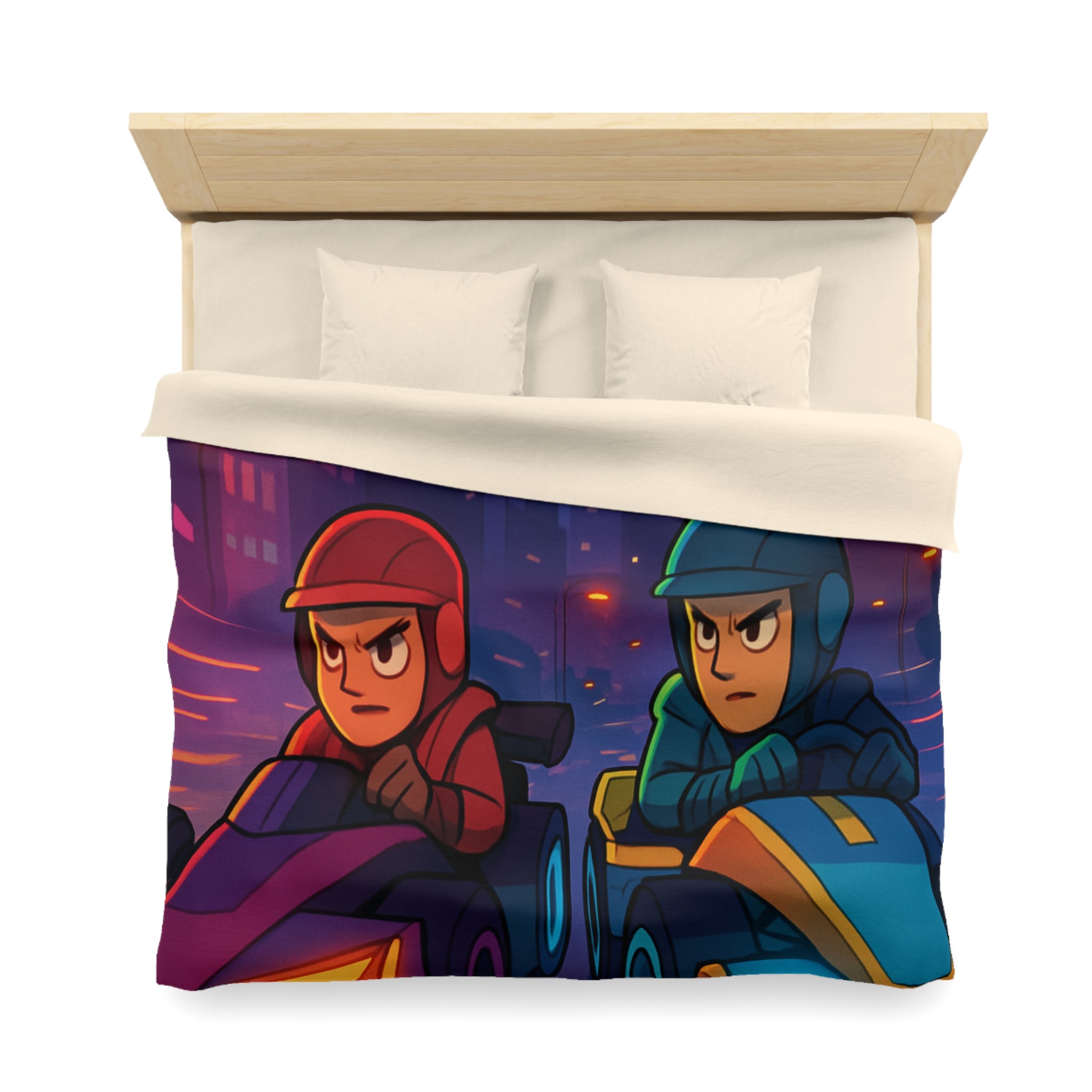 Housse de Couette Microfibre Motif Créatif Original Style Contemporain Chambre Élégante