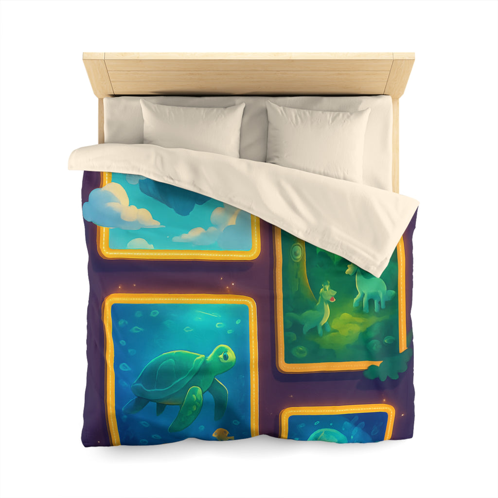 Housse de Couette Microfibre Design Artistique Moderne Décoration Chambre Confort Premium