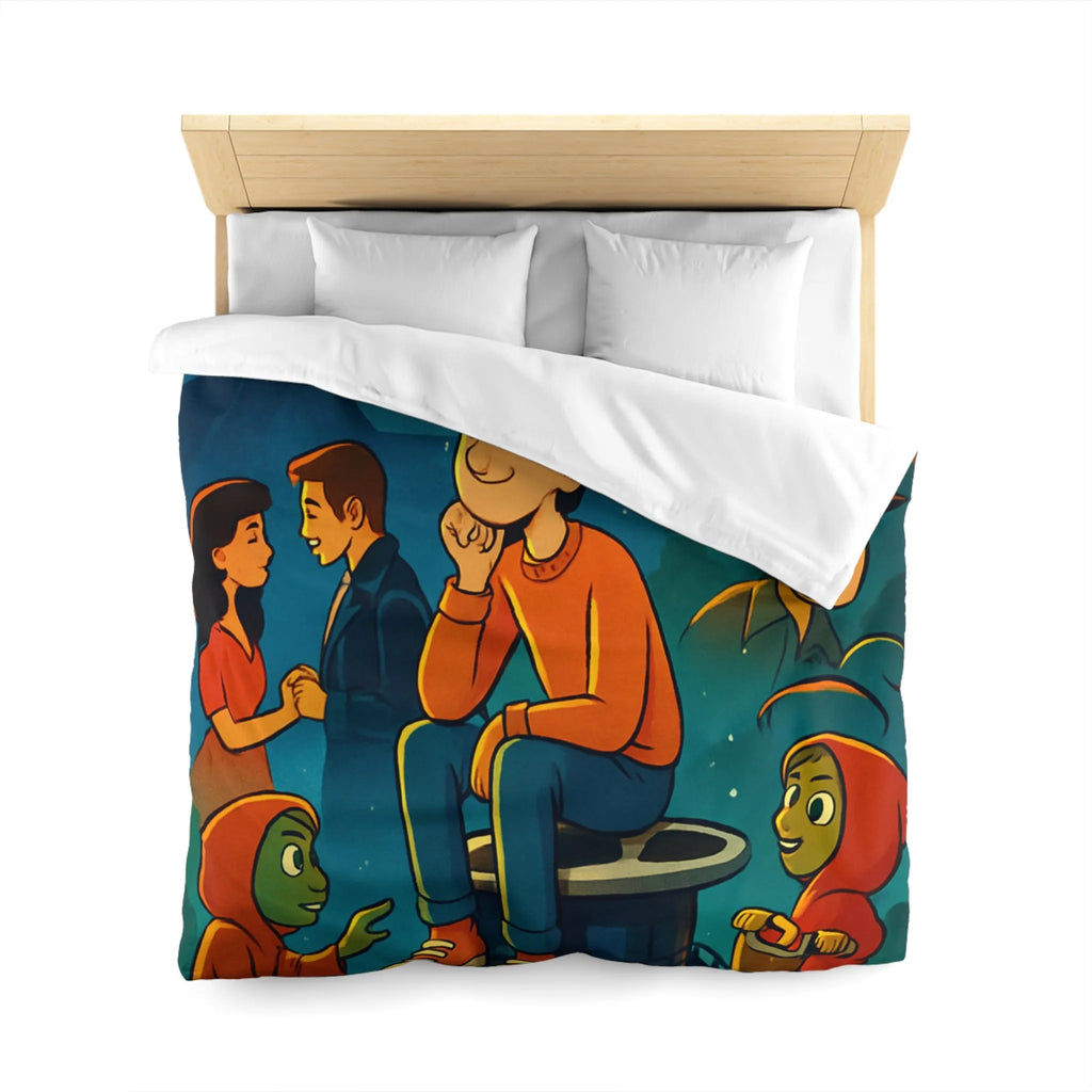 Housse de Couette Microfibre Art Graphique Contemporain Style Décoratif Chambre Tendance