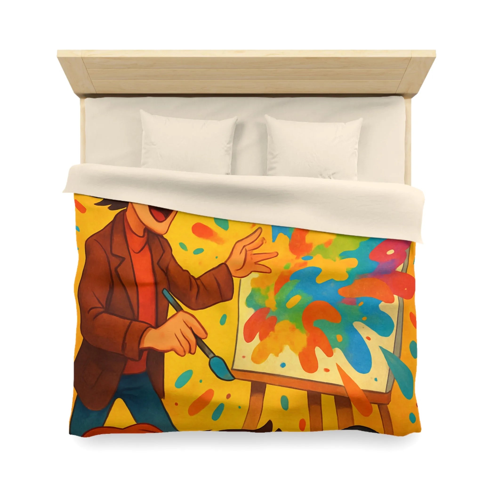 Housse de couette inspirée d'artiste créatif avec explosion de couleurs vibrantes et joyeuses