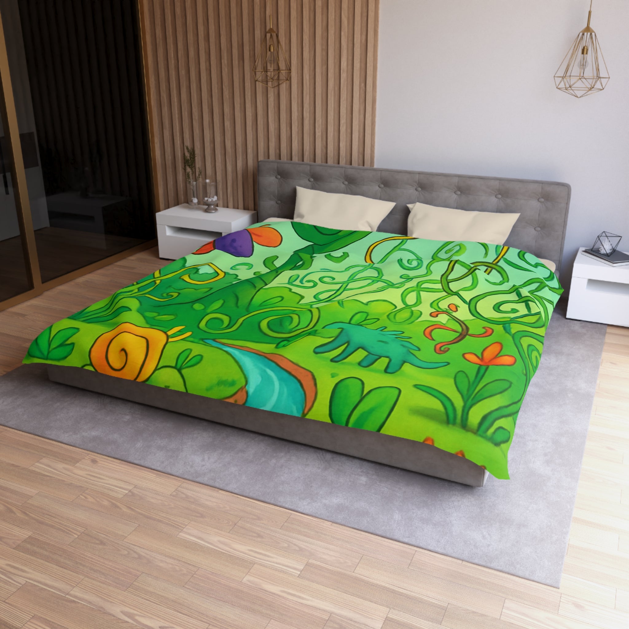 Housse de Couette Microfibre Design Artistique Moderne Décoration Chambre Confort Premium