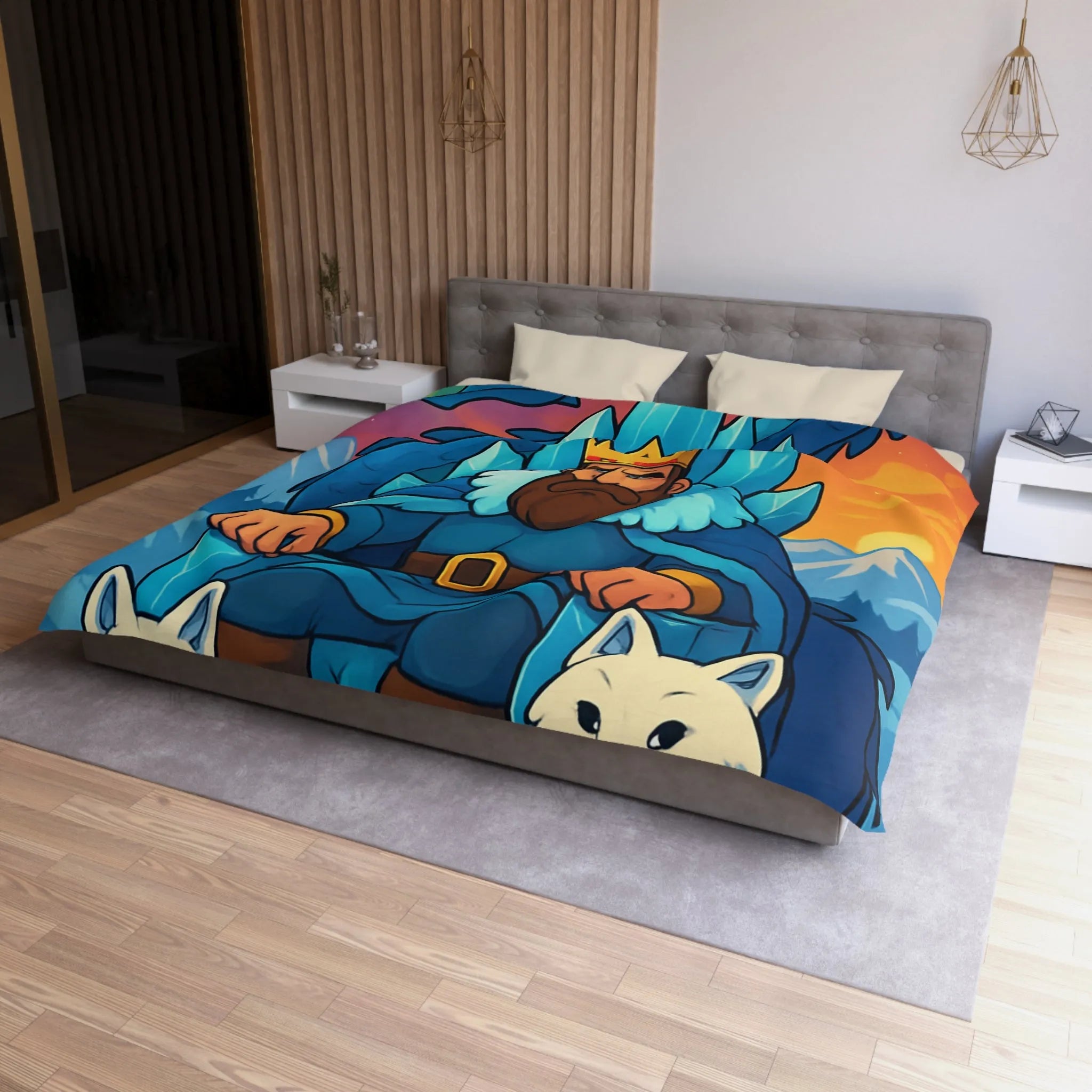 Housse de Couette Microfibre Art Graphique Contemporain Style Décoratif Chambre Tendance