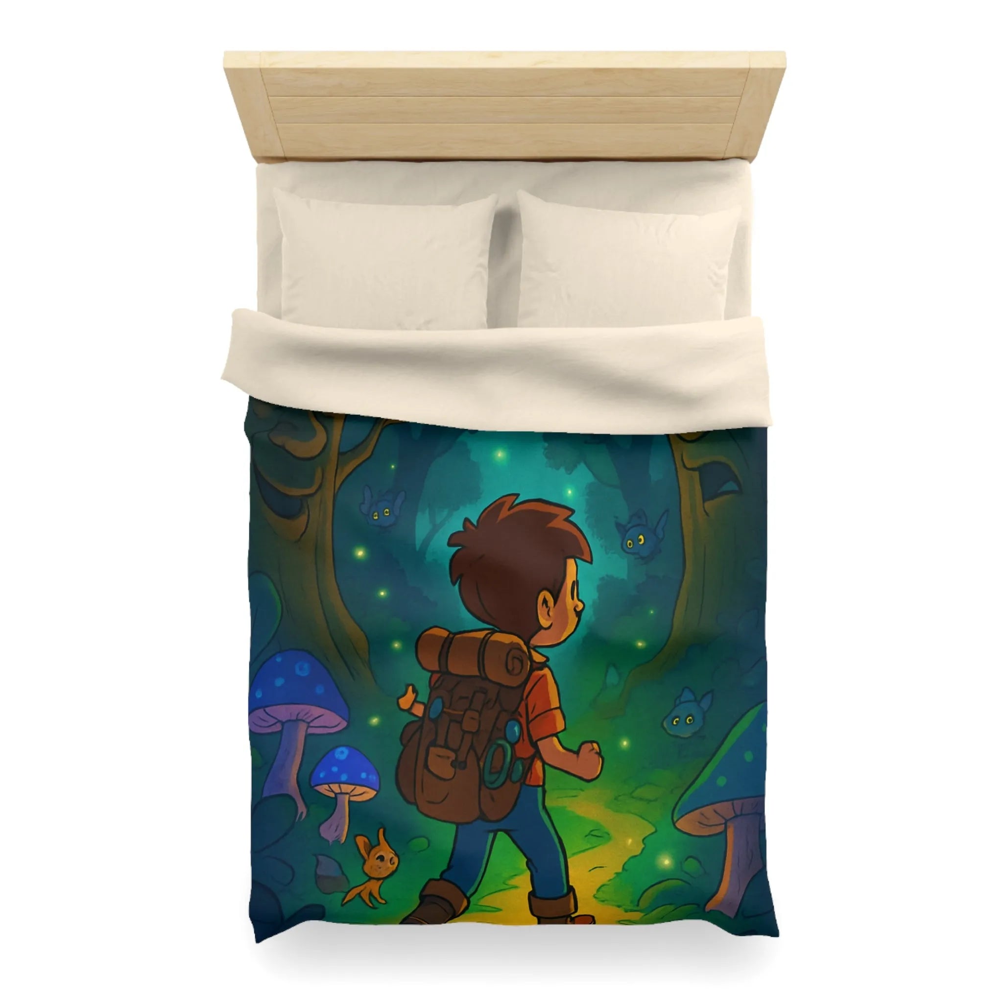 Housse de couette magique avec forêt enchantée lumineuse pour chambre d’enfant rêveuse