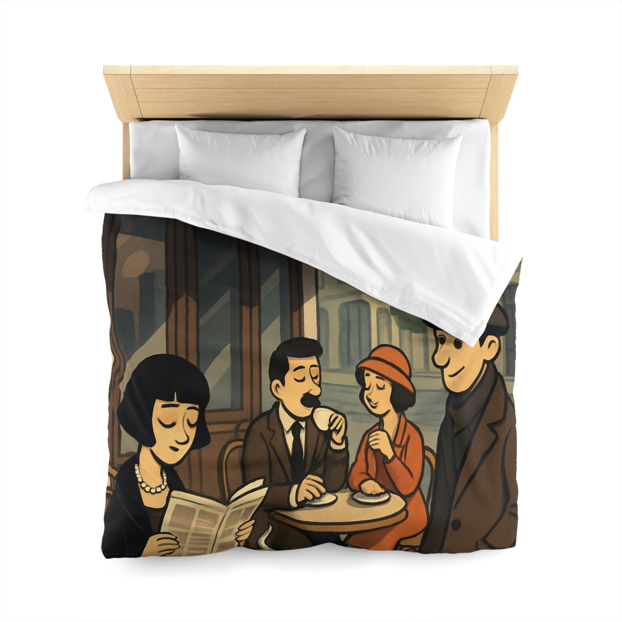 Housse de Couette Microfibre Design Artistique Moderne Décoration Chambre Confort Premium