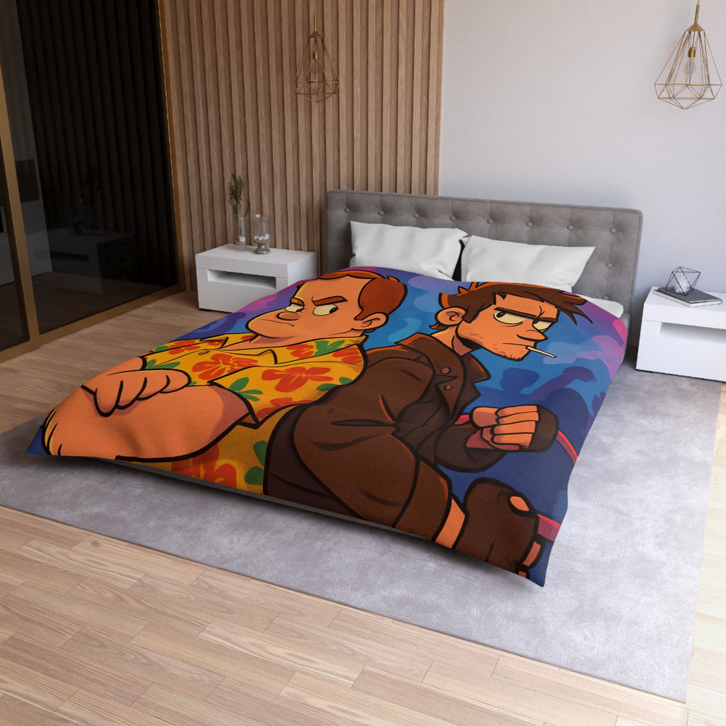 Housse de Couette Microfibre Illustration Unique Design Moderne Décoration Intérieure Raffinée