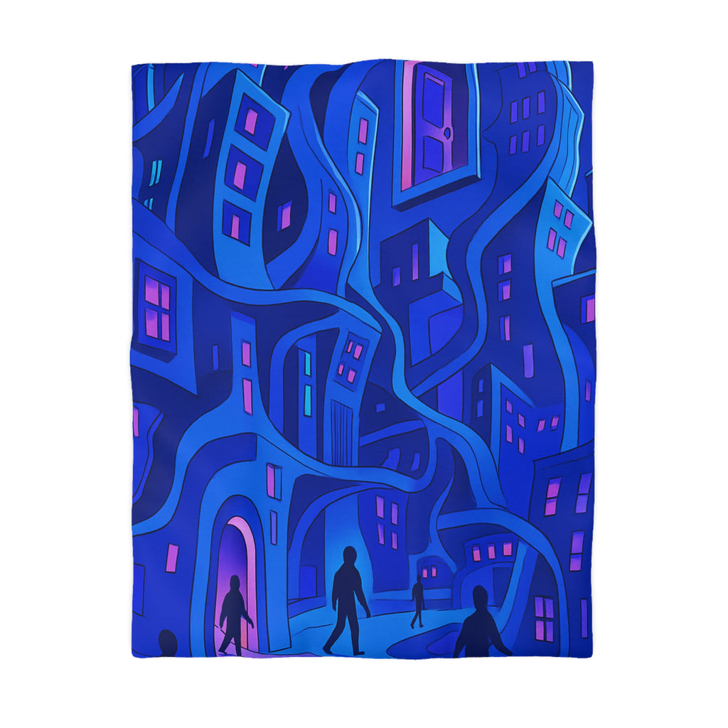 Housse de Couette Microfibre Motif Créatif Original Style Contemporain Chambre Élégante