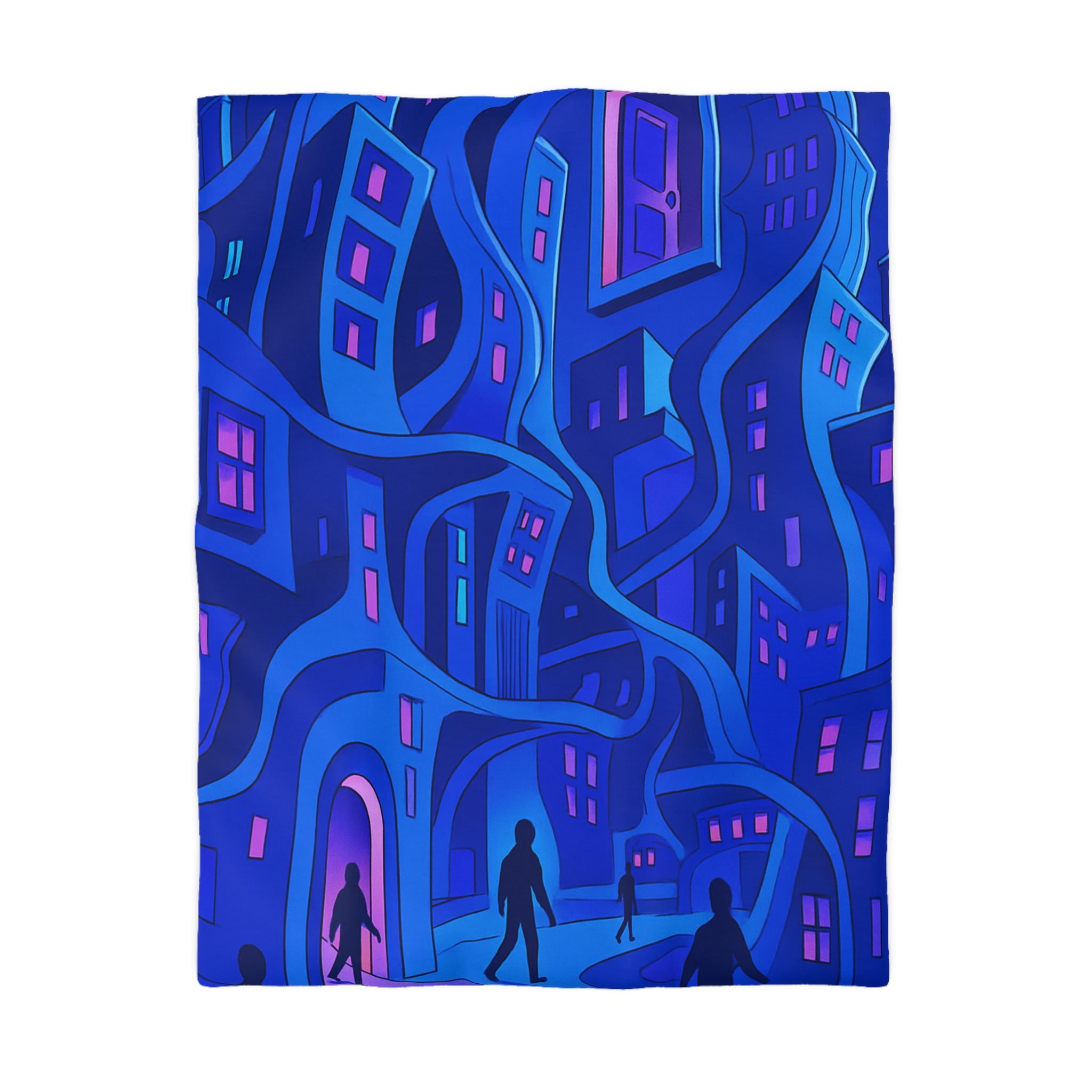 Housse de Couette Microfibre Motif Créatif Original Style Contemporain Chambre Élégante